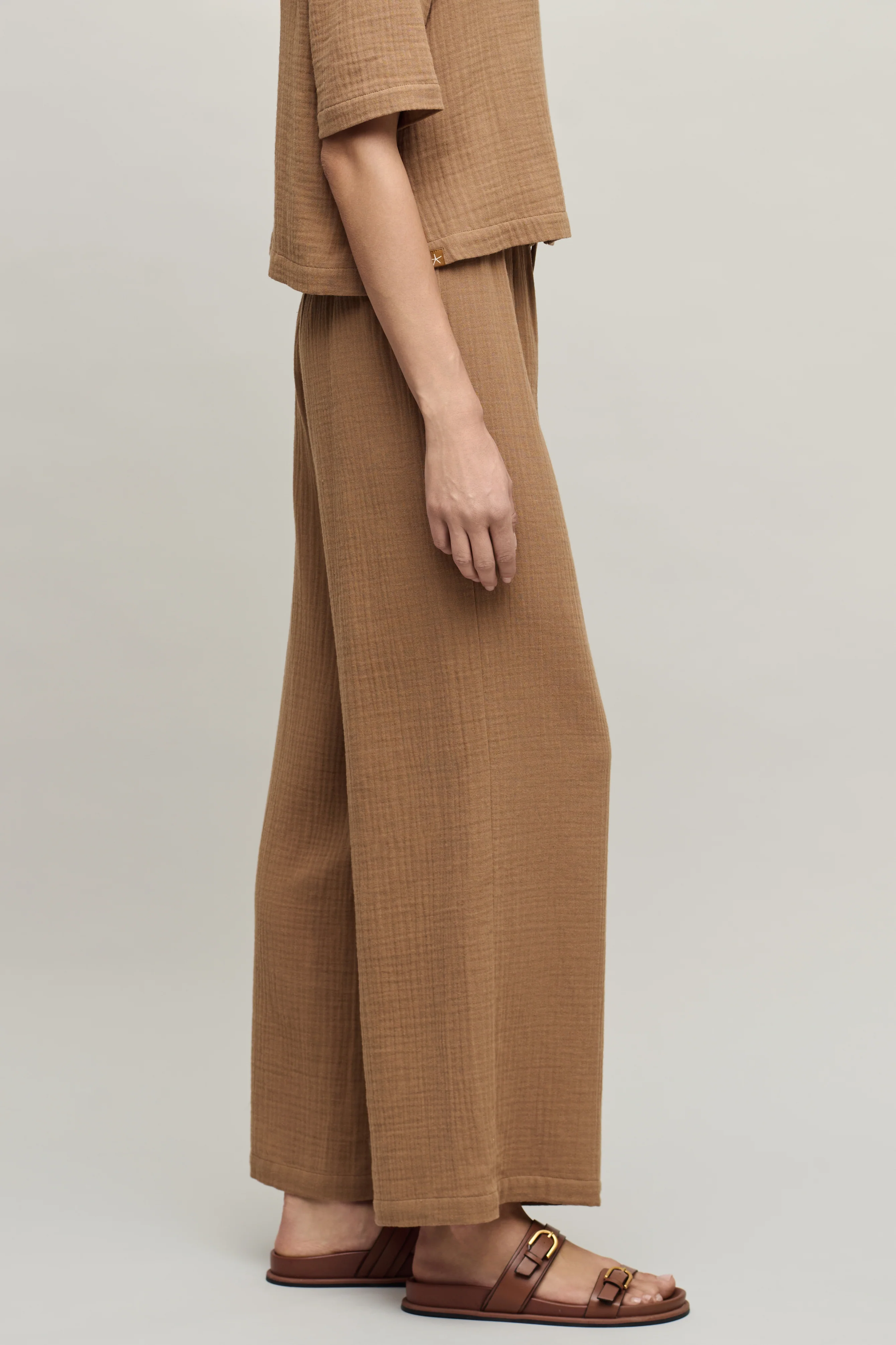 Cotton Gauze Wide Leg Pant - Image 2