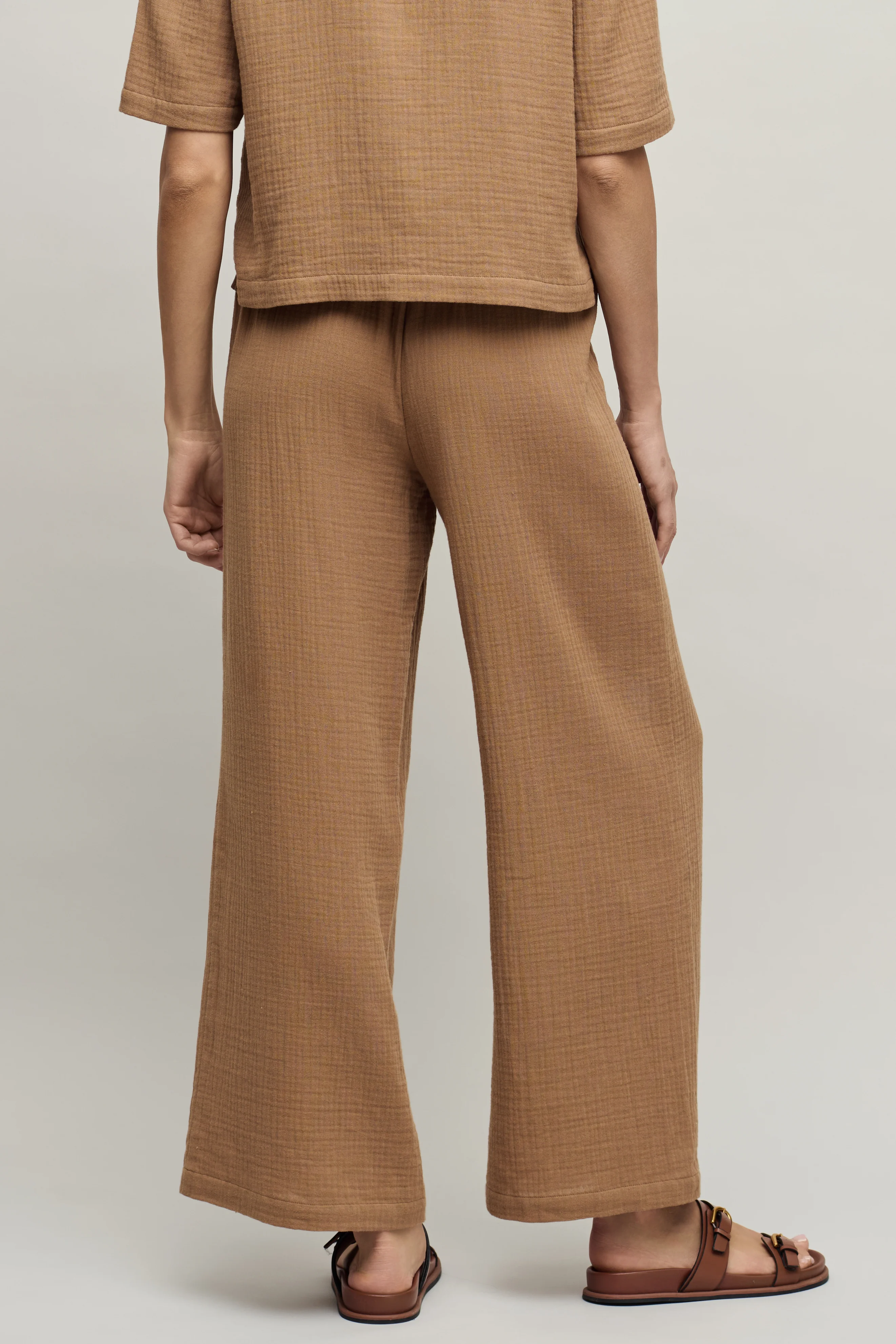Cotton Gauze Wide Leg Pant - Image 3