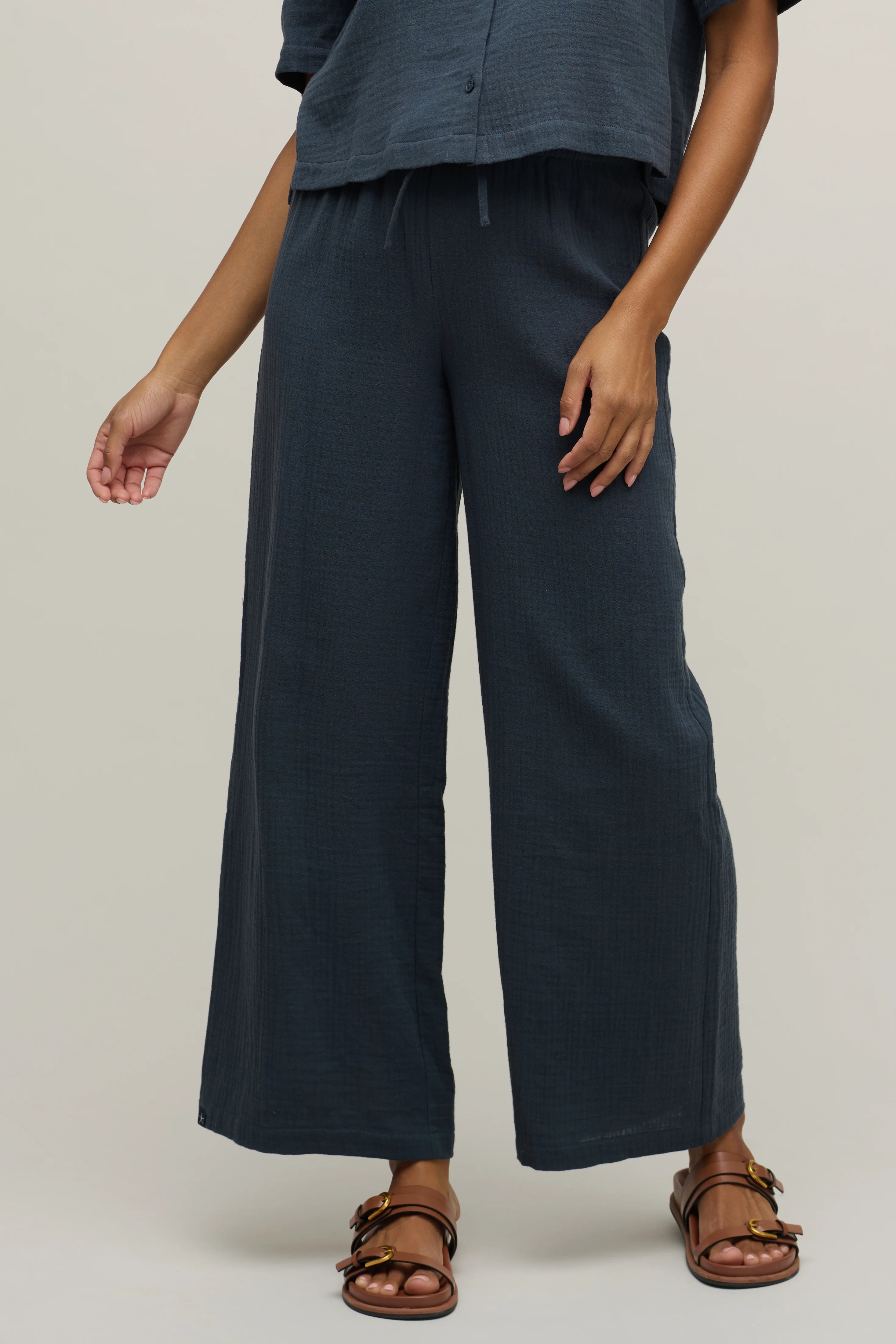 Cotton Gauze Wide Leg Pant - Image 6