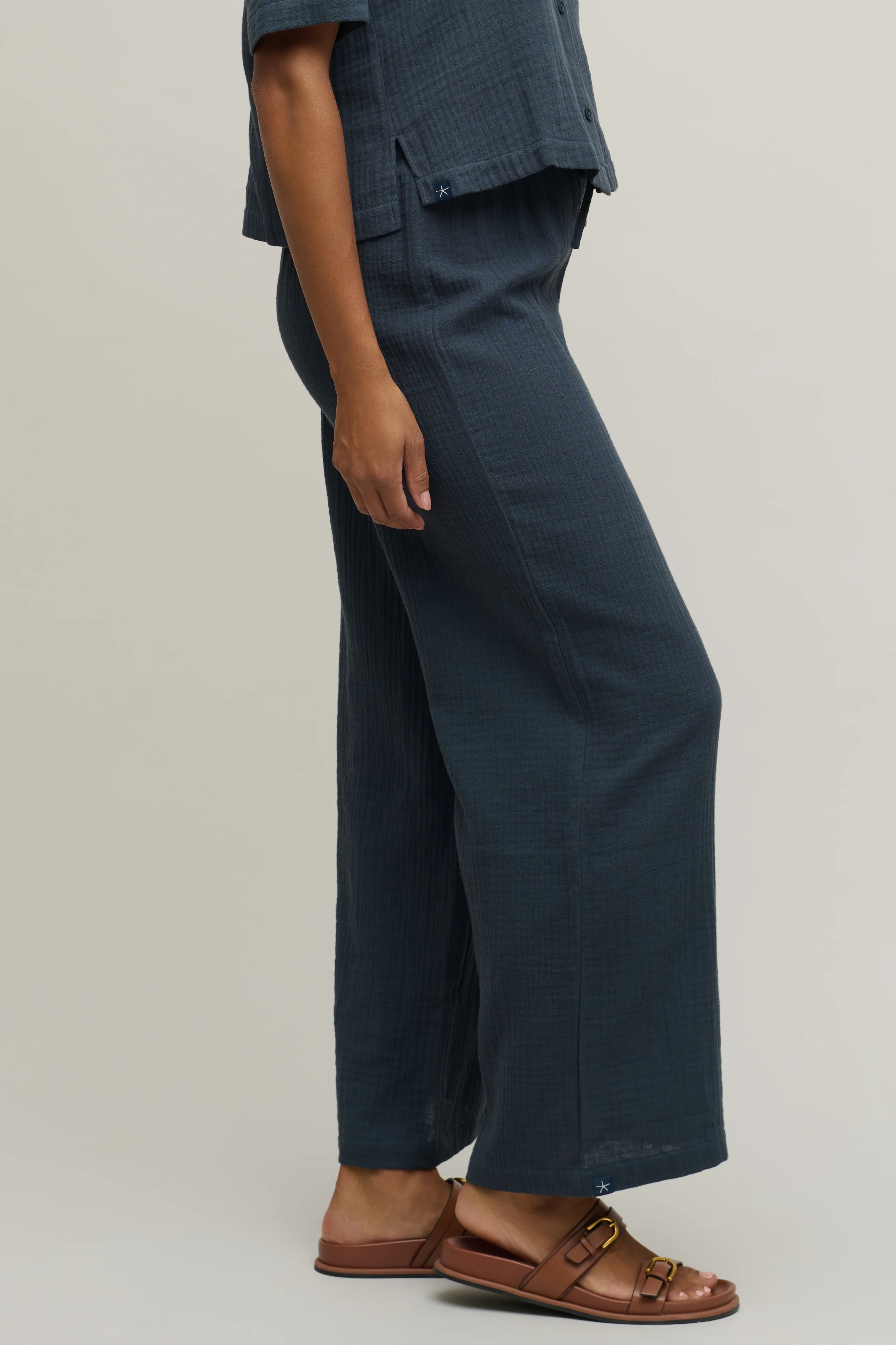 Cotton Gauze Wide Leg Pant - Image 7