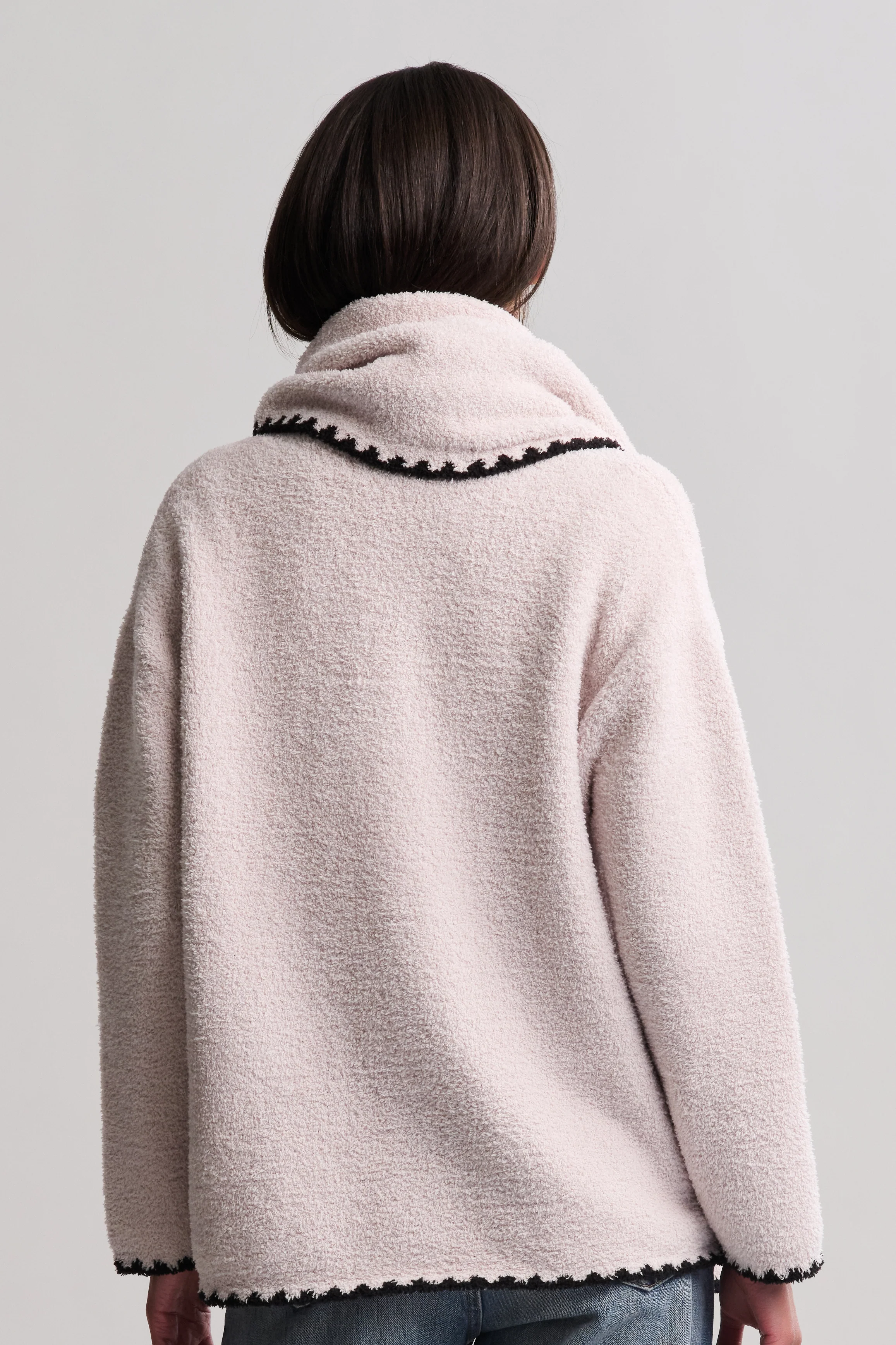 CozyChic® Blanket Stitch Cardigan with Detachable Scarf - Image 13