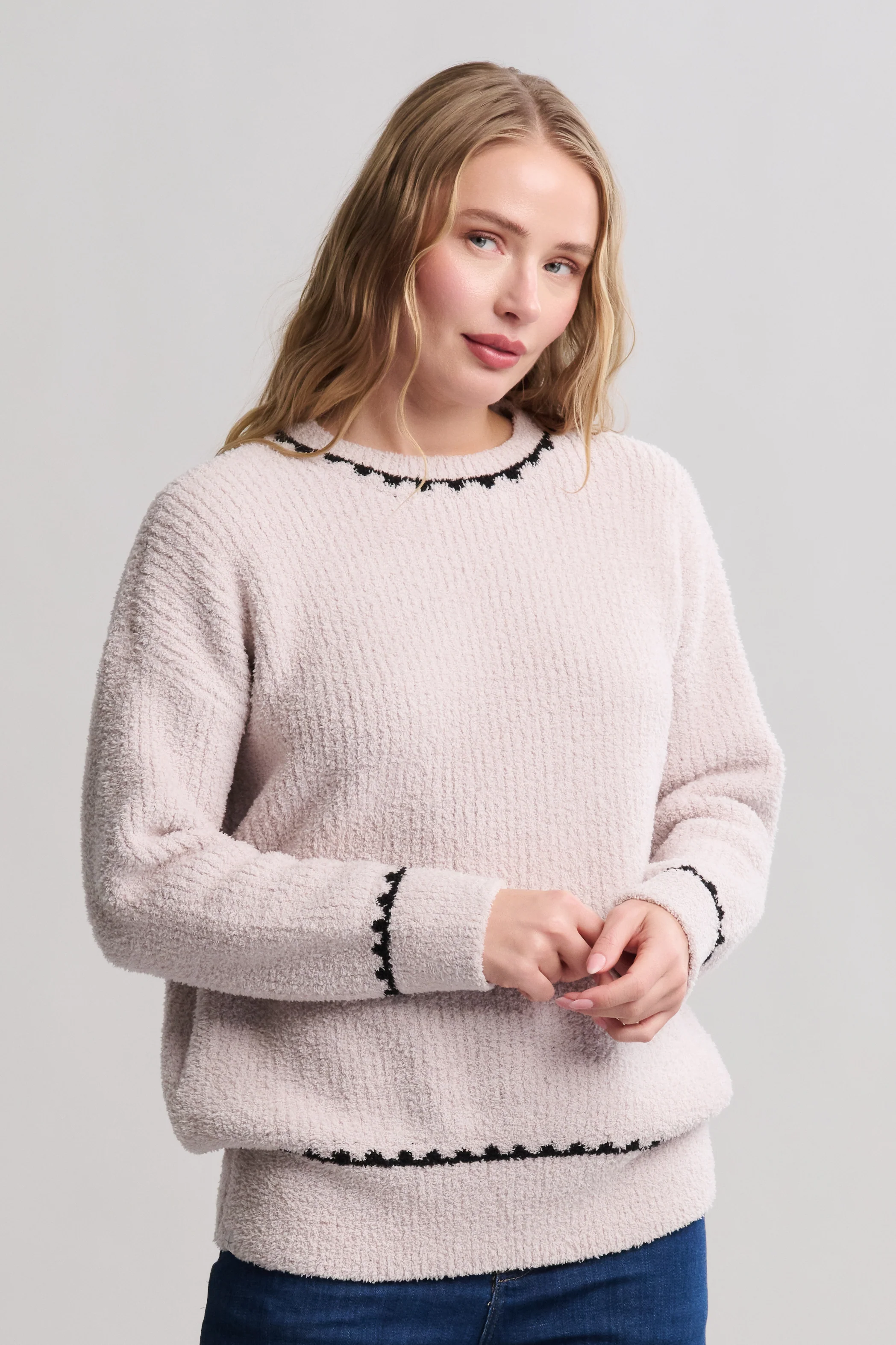 CozyChic® Ribbed Sweater with Blanket Stitch - Image 4
