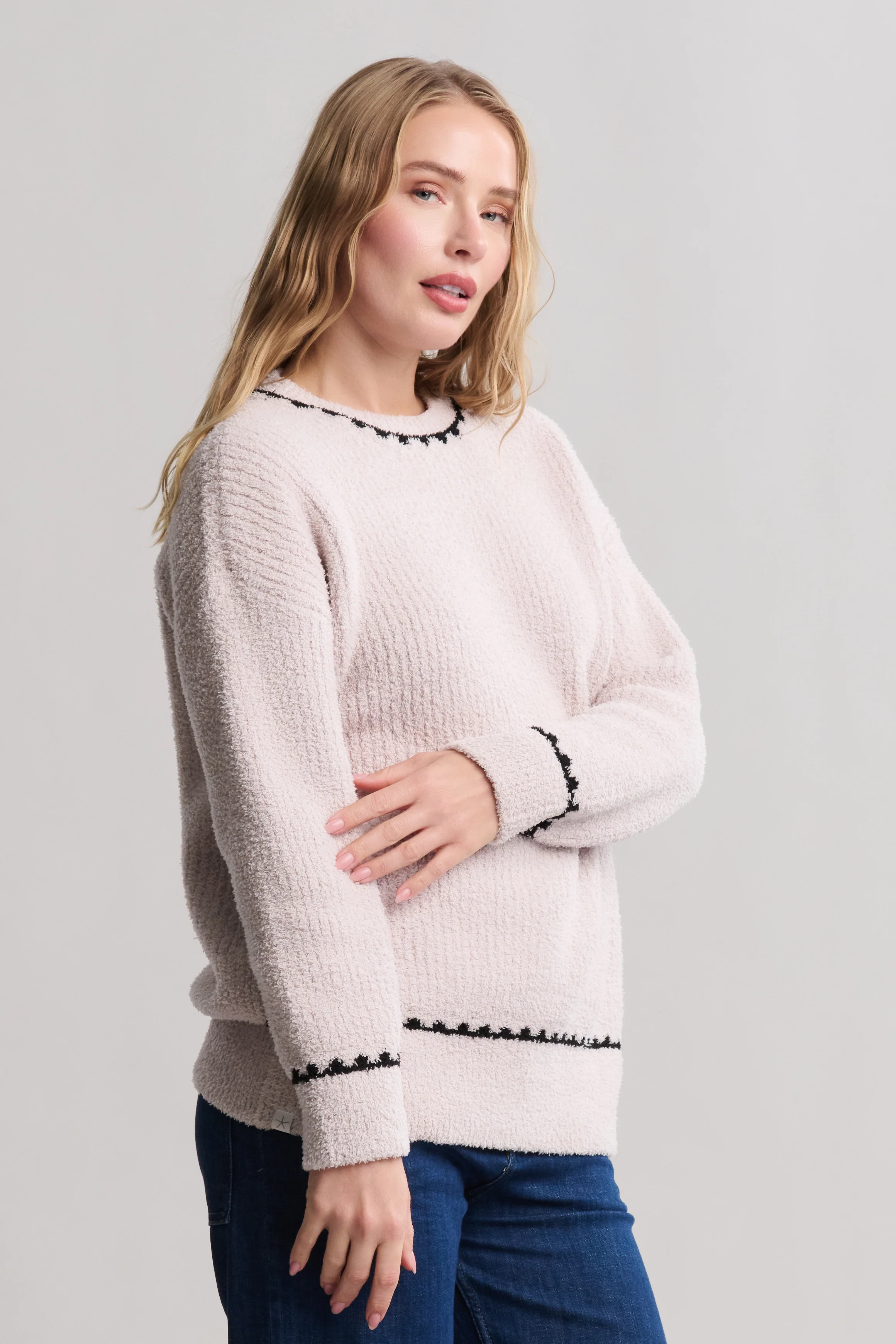 CozyChic® Ribbed Sweater with Blanket Stitch - Image 5