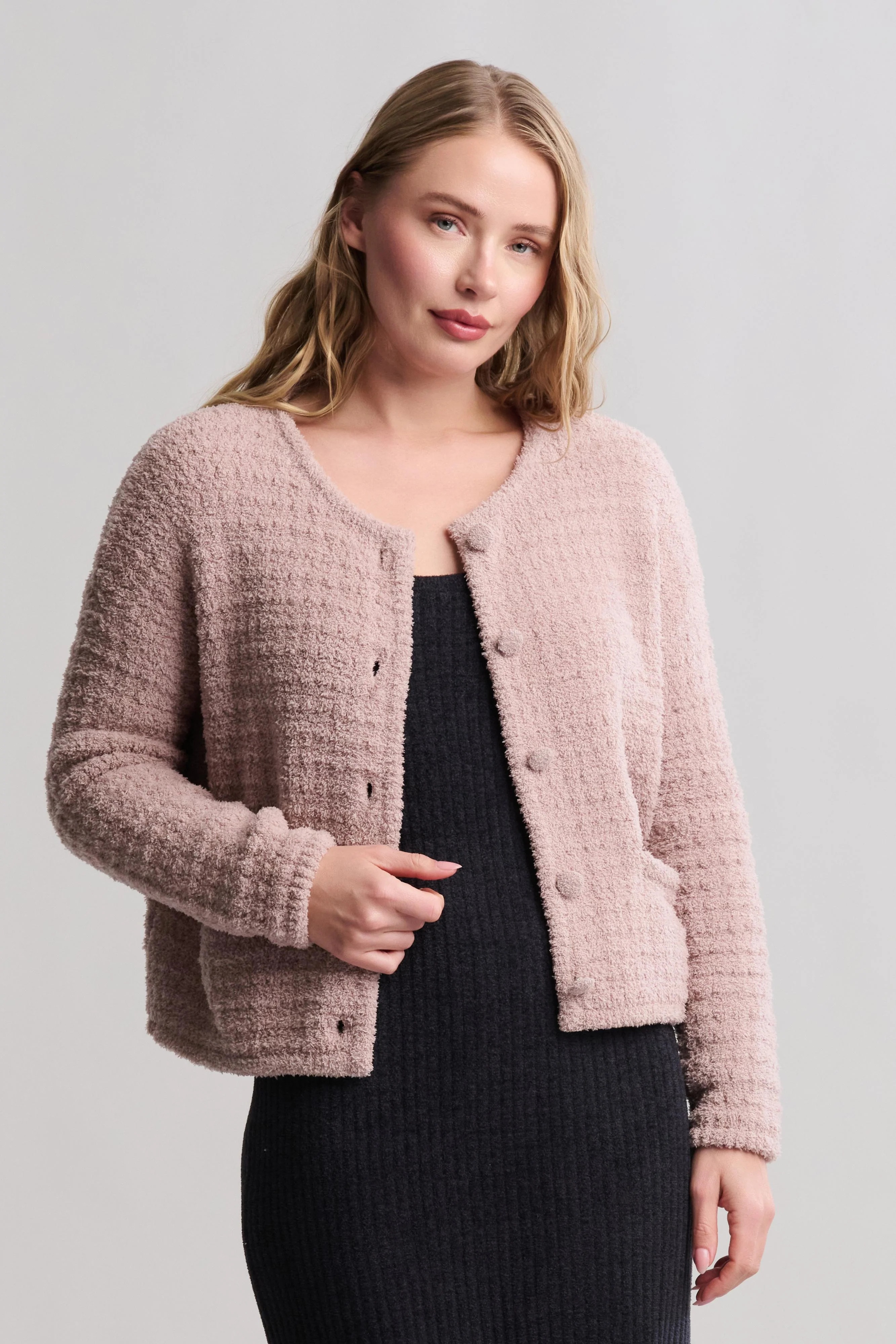 CozyChic® Textured Button Front Cardigan - Image 10