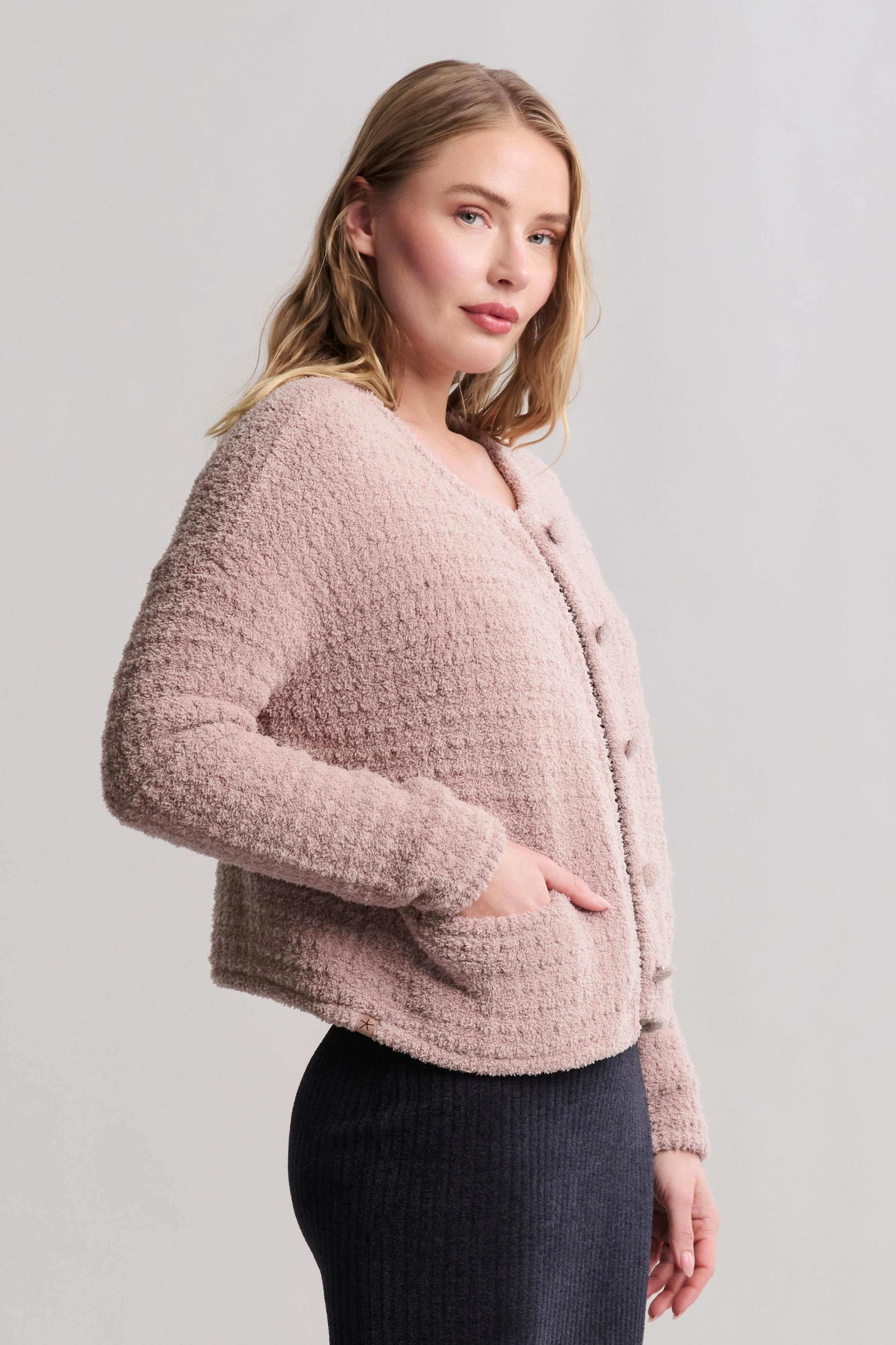 CozyChic® Textured Button Front Cardigan - Image 11