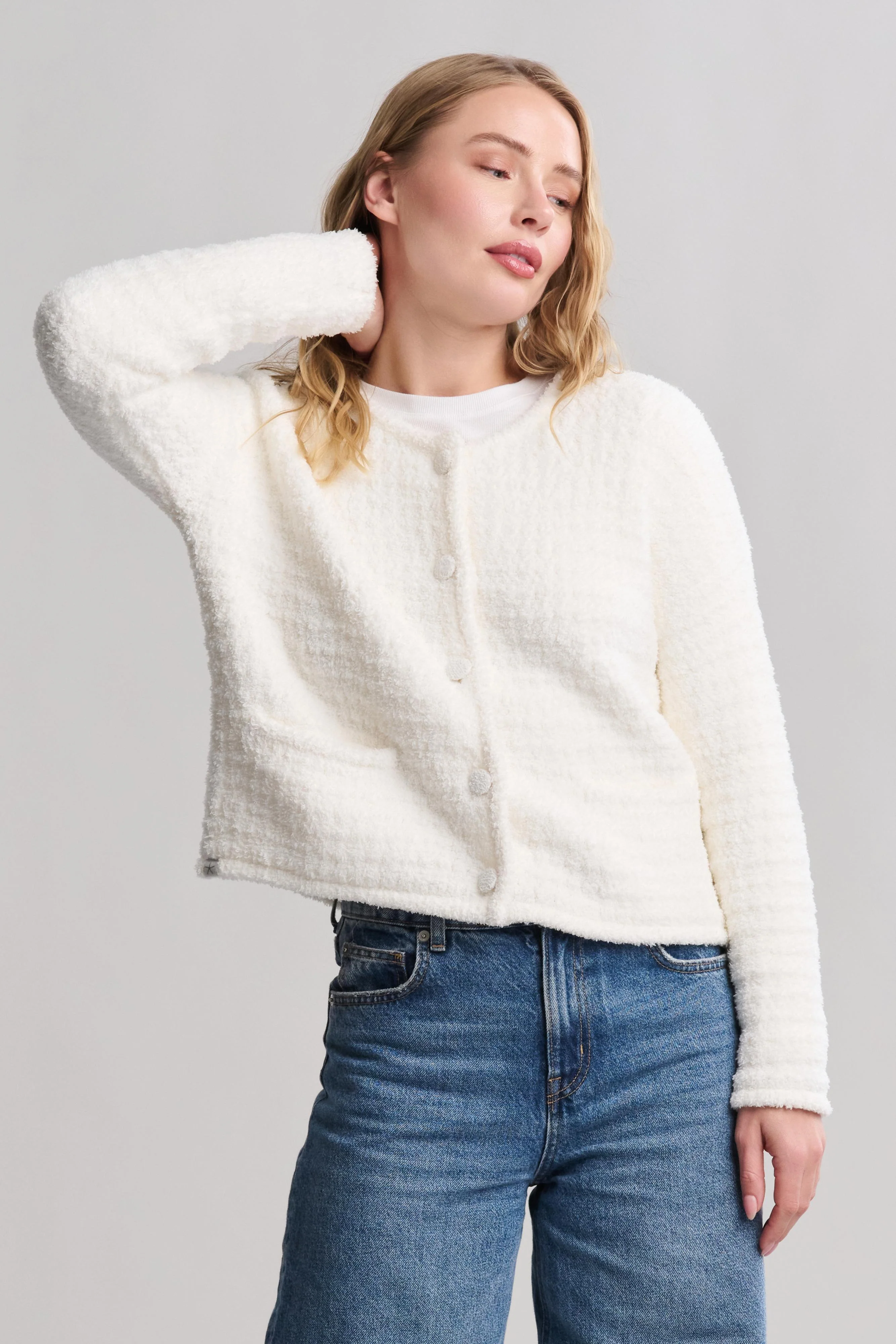 CozyChic® Textured Button Front Cardigan - Image 15