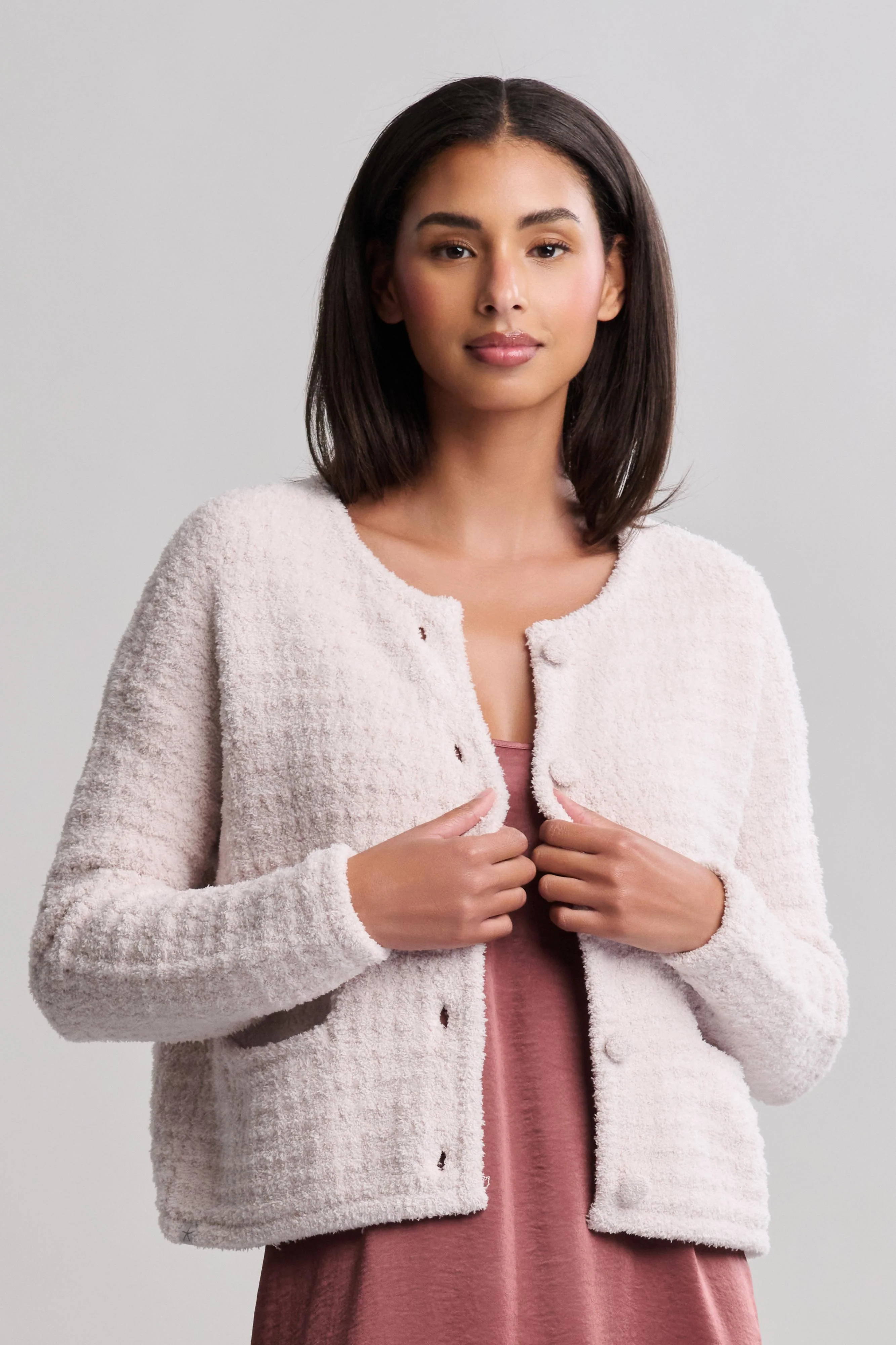 CozyChic® Textured Button Front Cardigan - Image 5