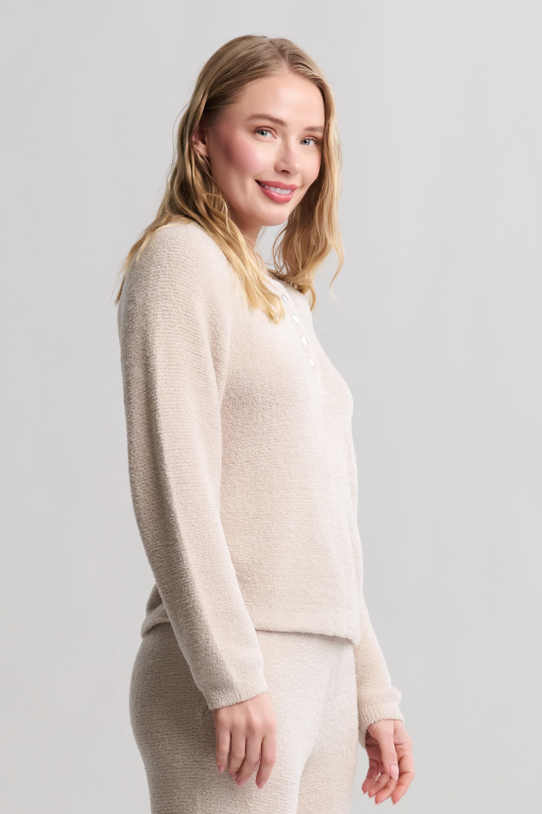 CozyChic Lite® Textured Raglan Sleeve Henley - Image 8