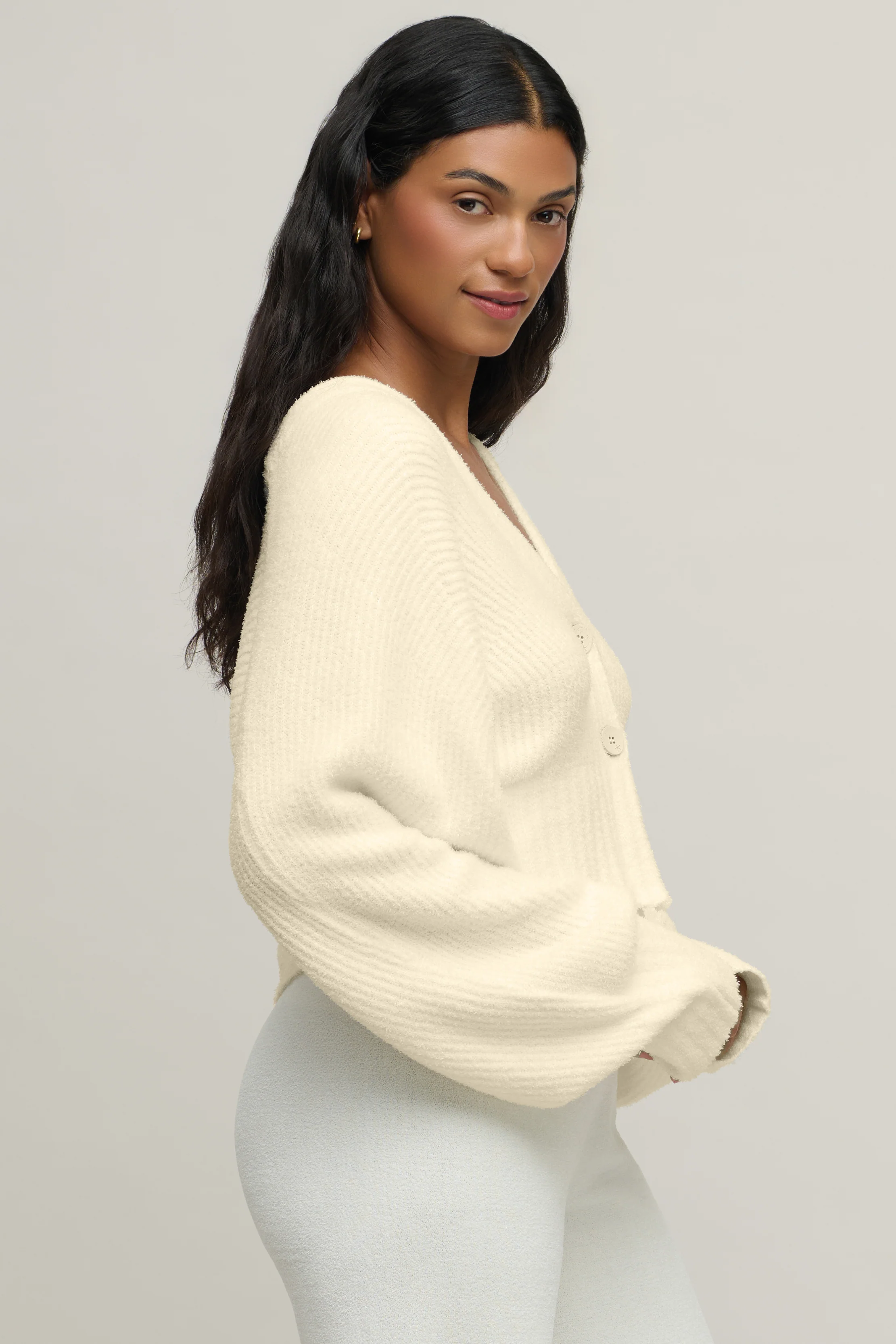 CozyChic Lite® Cotton Ribbed Button Front Cardigan - Image 6