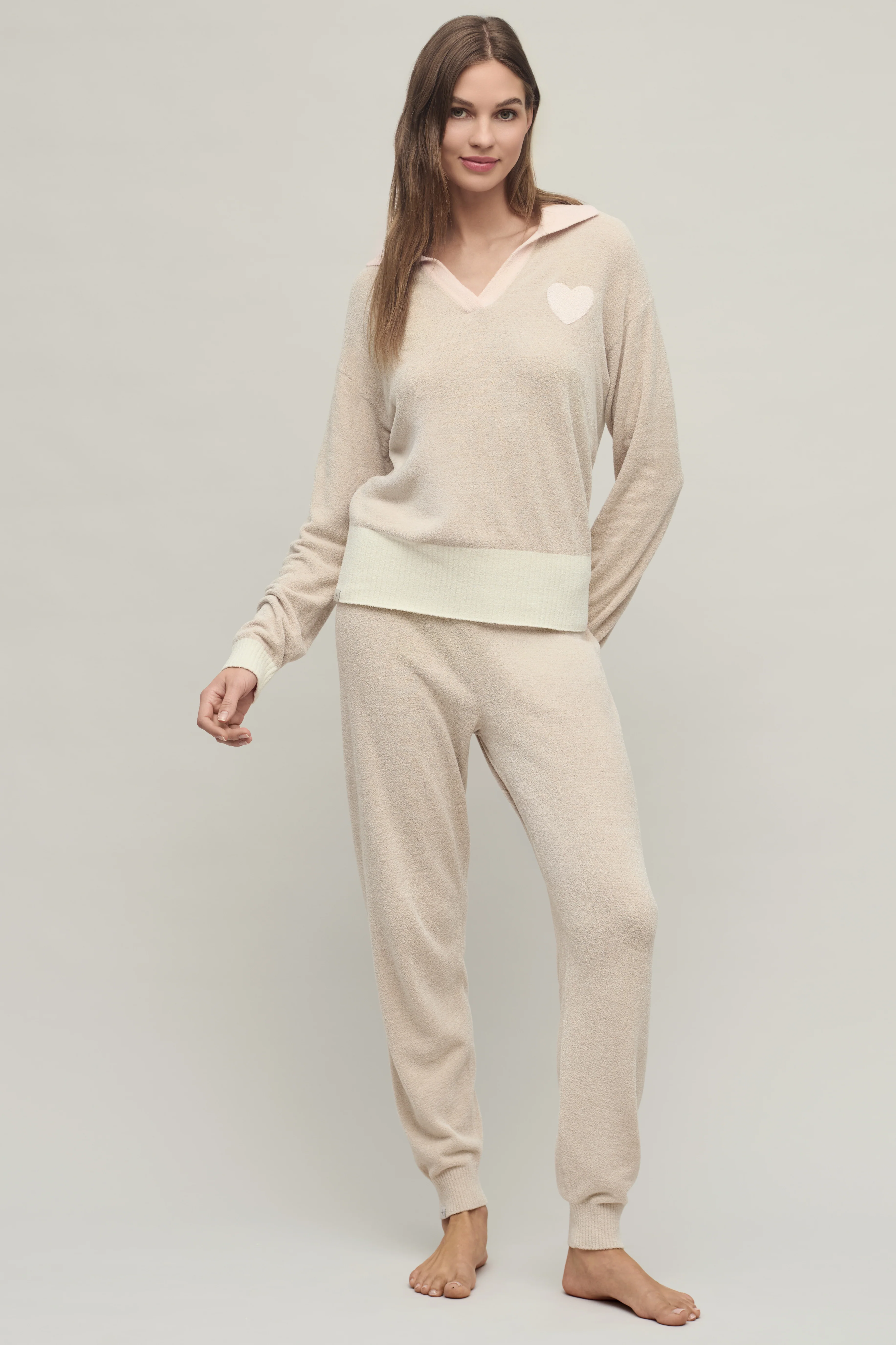 CozyChic Ultra Lite® Color Block Heart Collared Pullover - Image 4