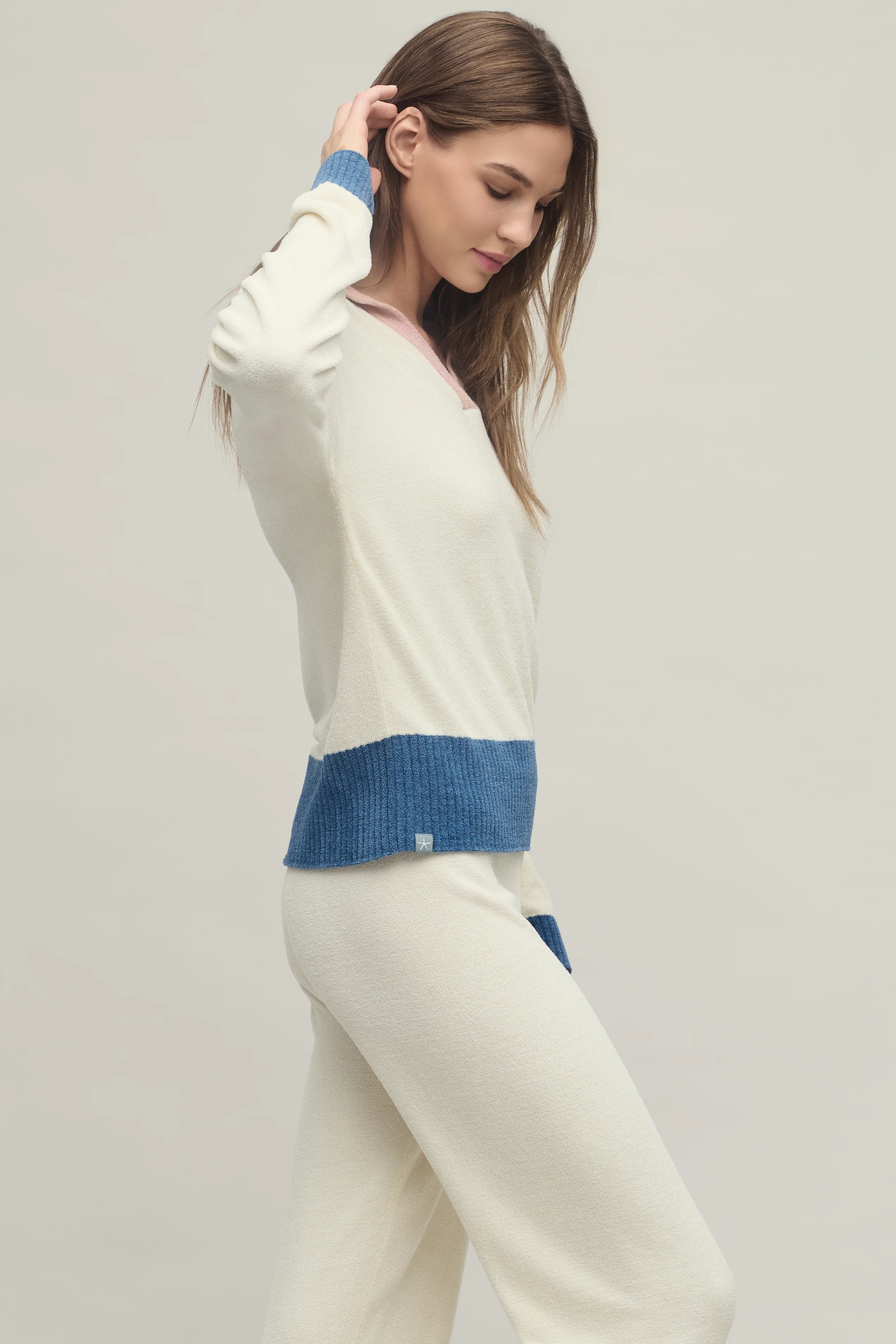 CozyChic Ultra Lite® Color Block Heart Collared Pullover - Image 6