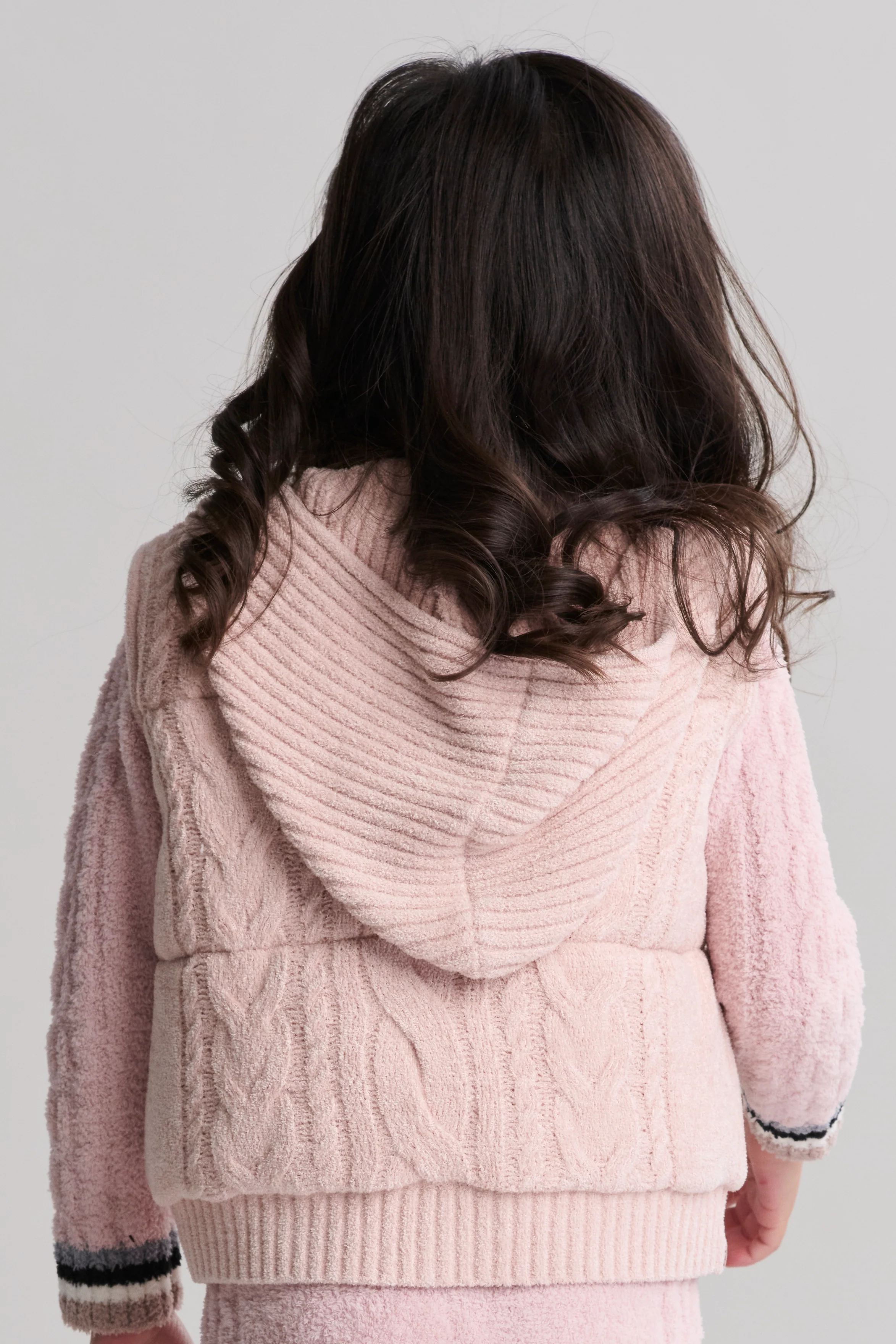 CozyChic Ultra Lite® Toddler Cable Puffer Hooded Vest - Image 5