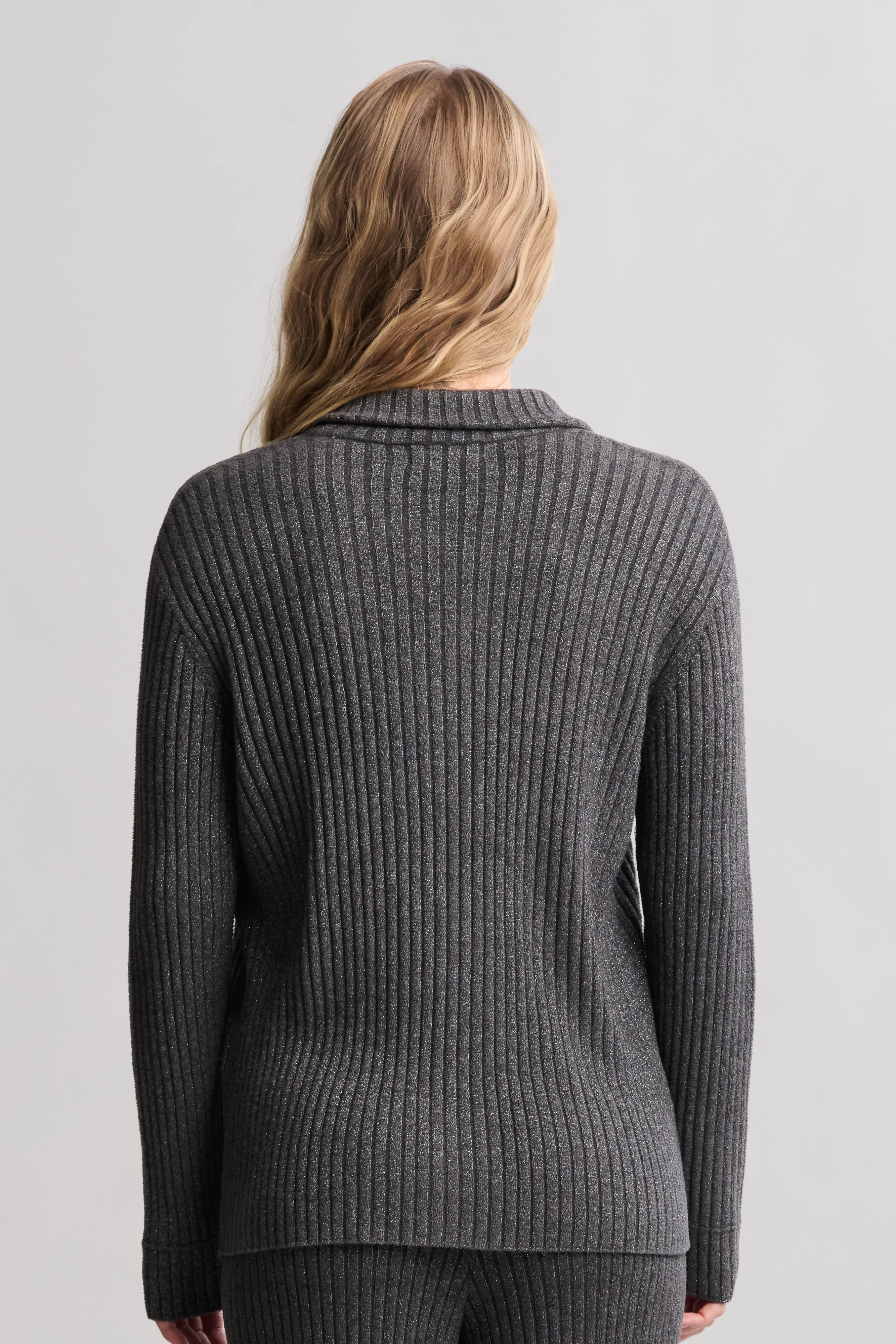 CozyChic Ultra Lite® Lurex Rib Button Front Shirt - Image 3