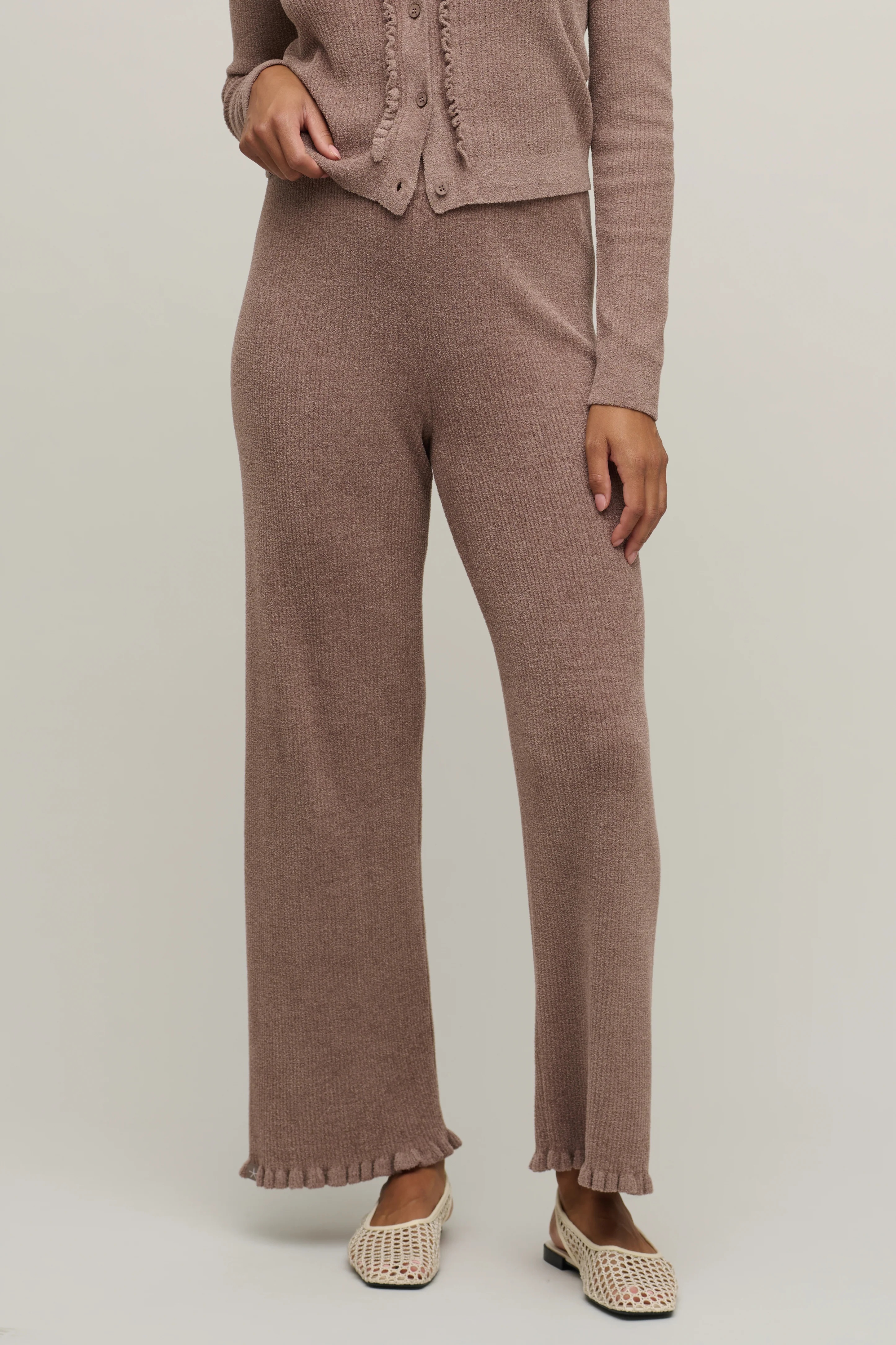CozyChic Ultra Lite® Rib Ruffle Hem Ankle Pant