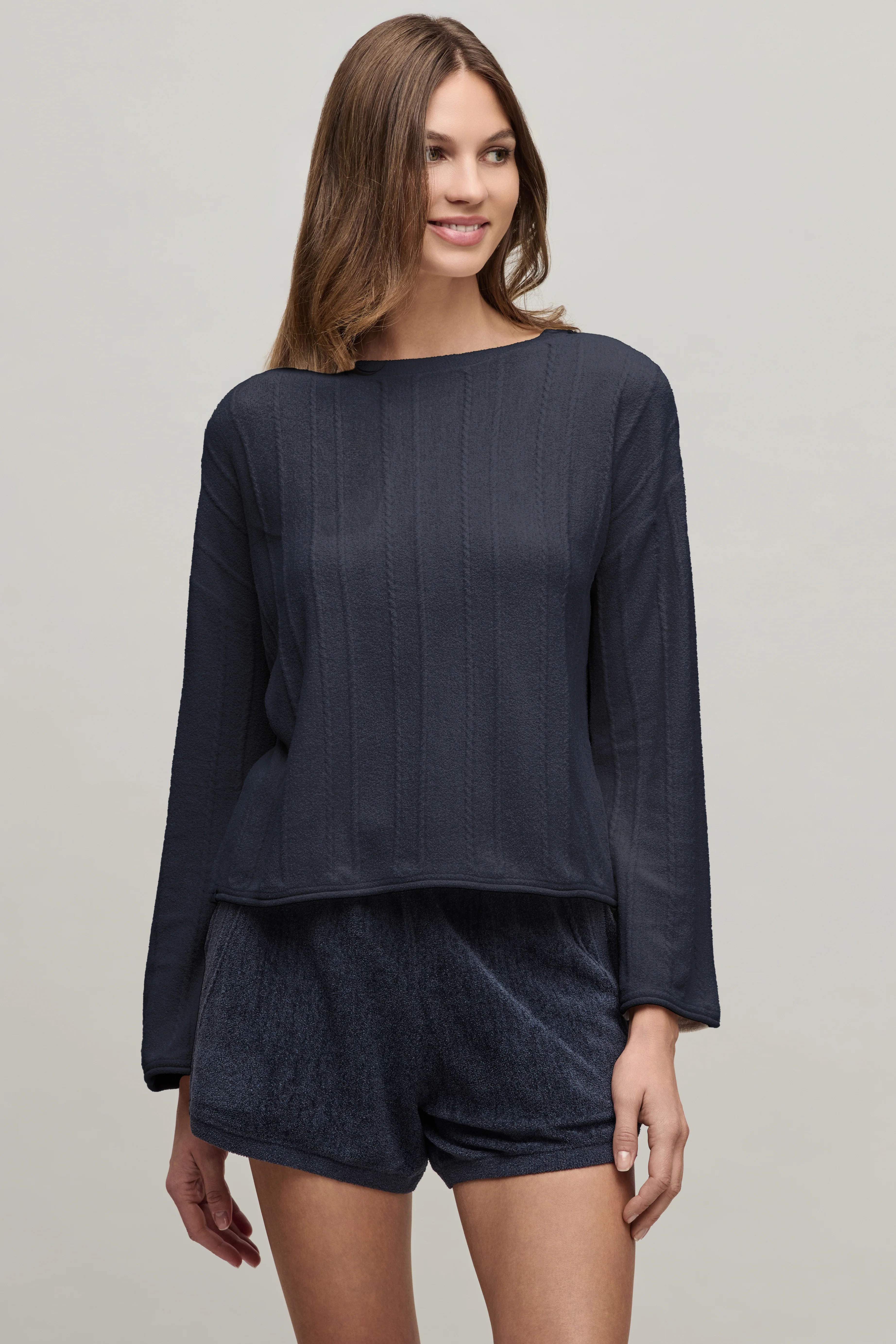 CozyChic Ultra Lite® Rope Stitch Boatneck Pullover - Image 6