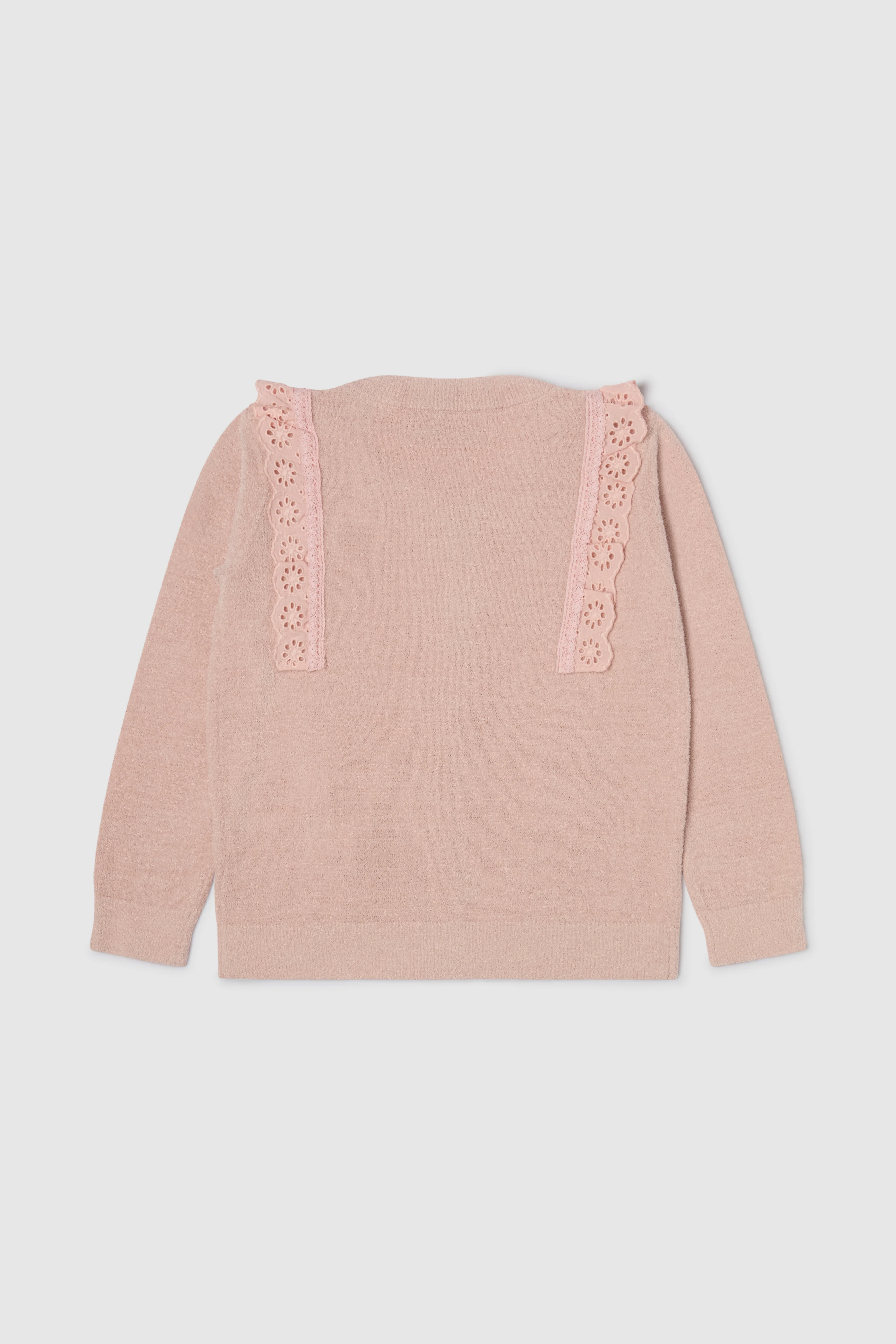CozyChic Ultra Lite® Toddler Cardigan with Cotton Eyelet Ruffle - Image 6