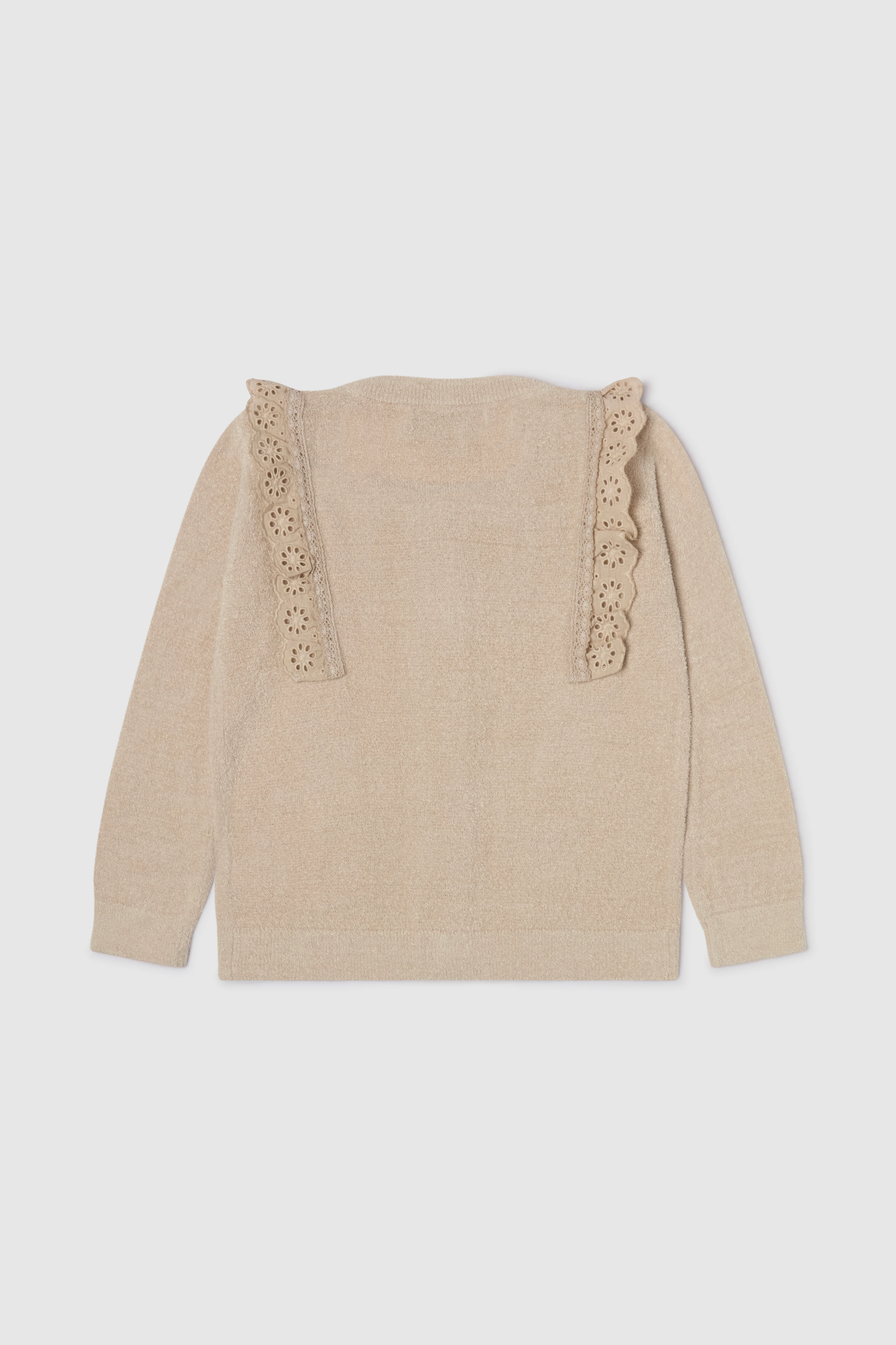 CozyChic Ultra Lite® Toddler Cardigan with Cotton Eyelet Ruffle - Image 8