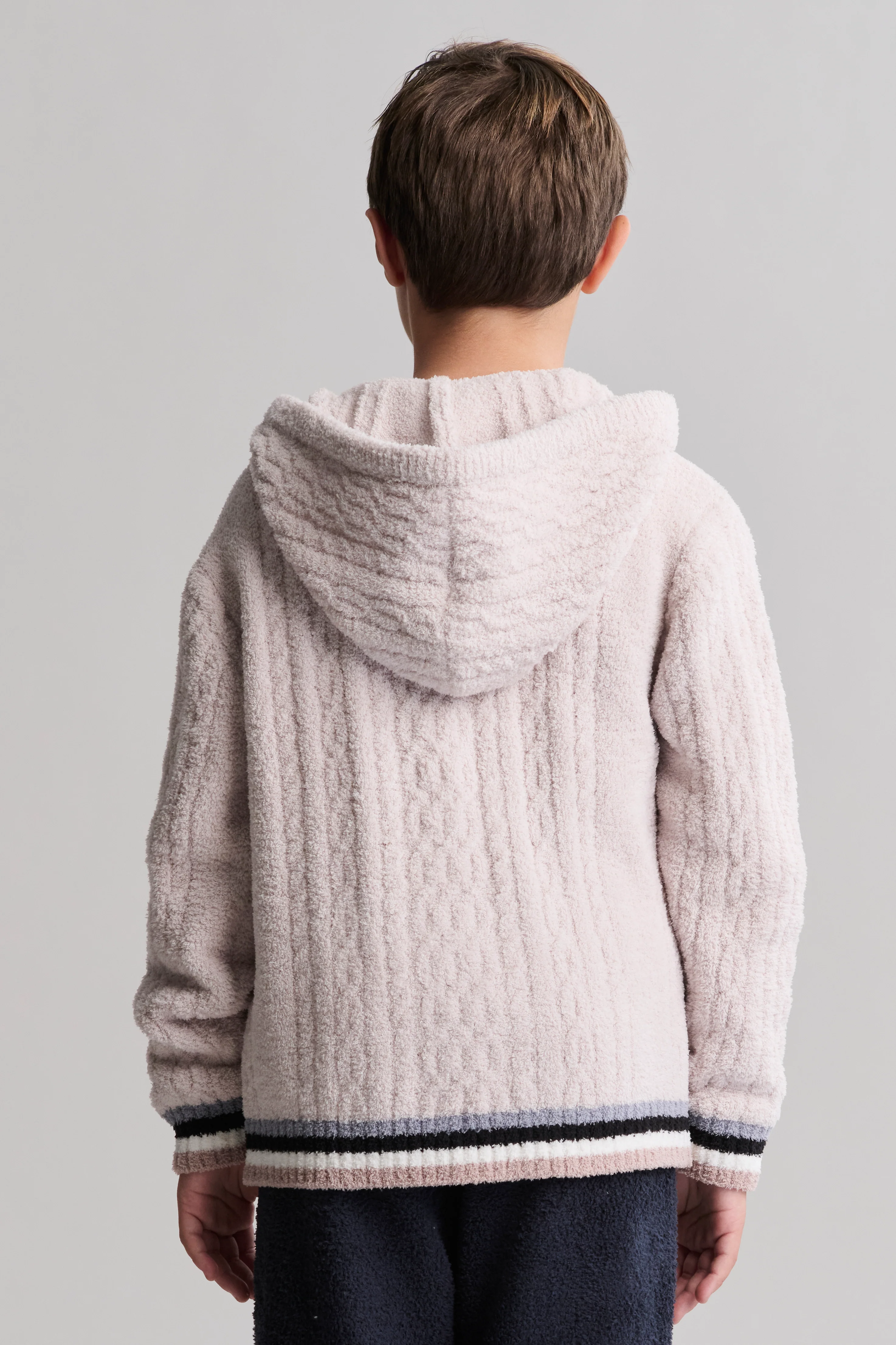 CozyChic® Youth Sporty Rib Cable Zip Hoodie - Image 3