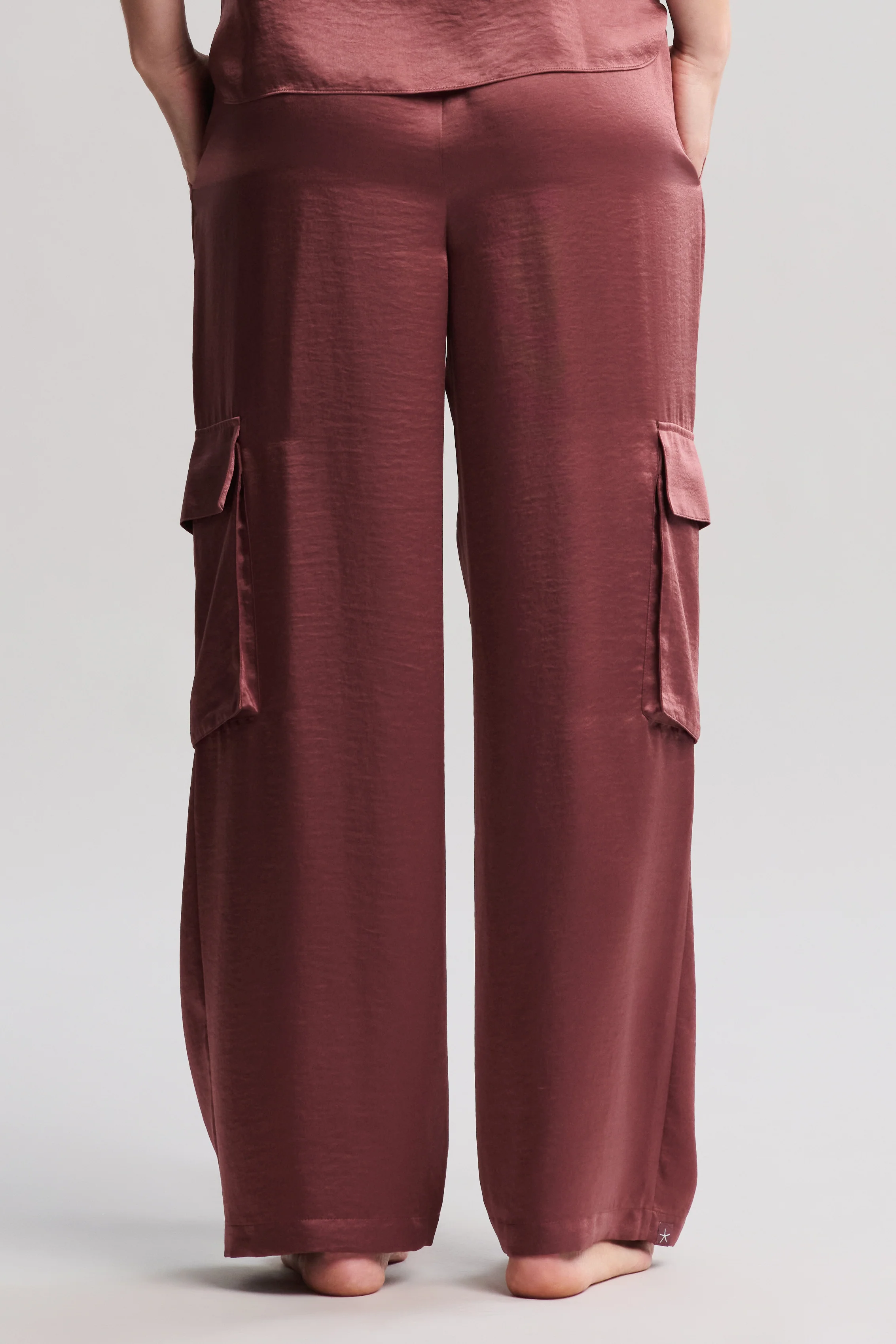 Liquid Satin Wide Leg Cargo Pant - Image 3