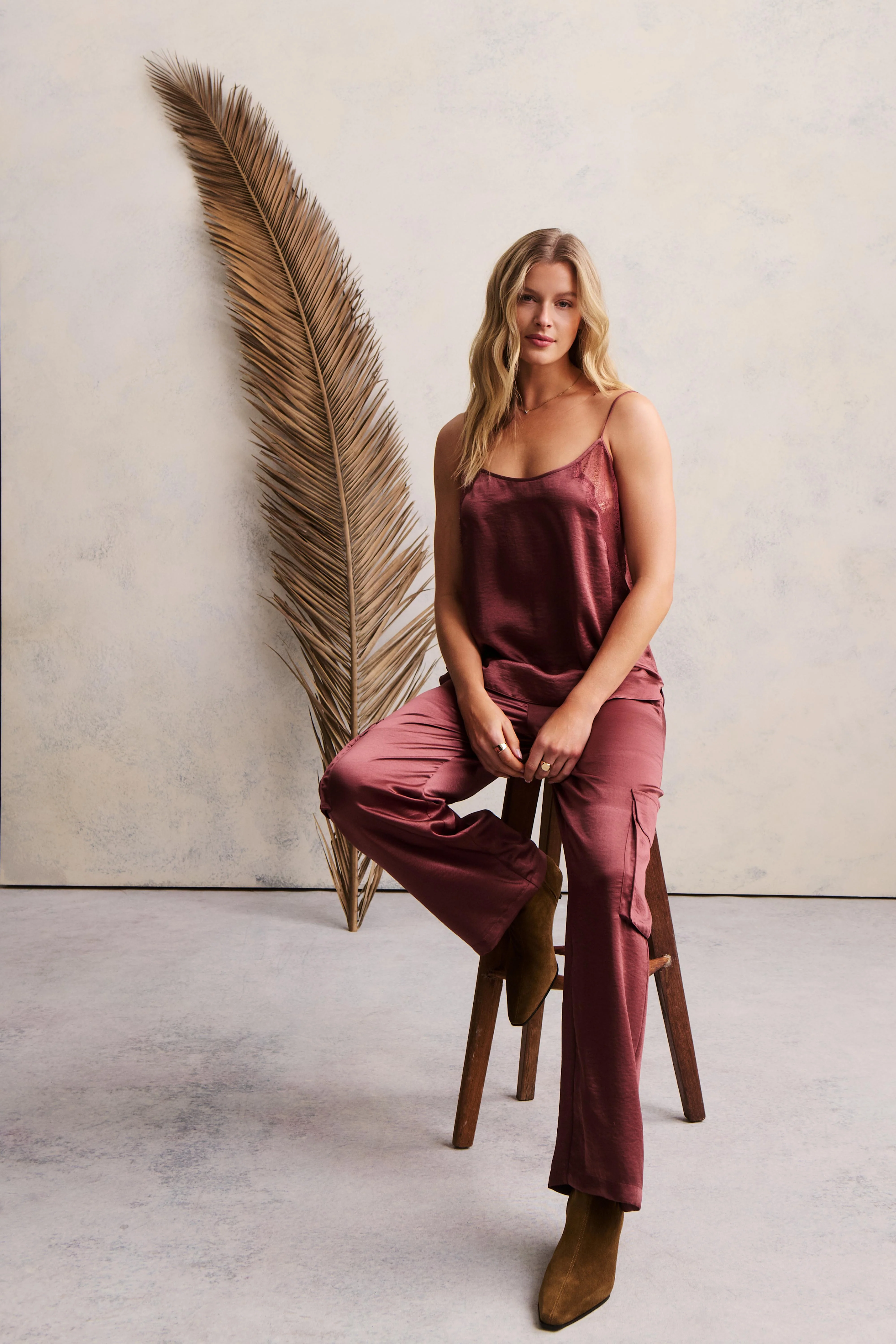 Liquid Satin Wide Leg Cargo Pant - Image 5
