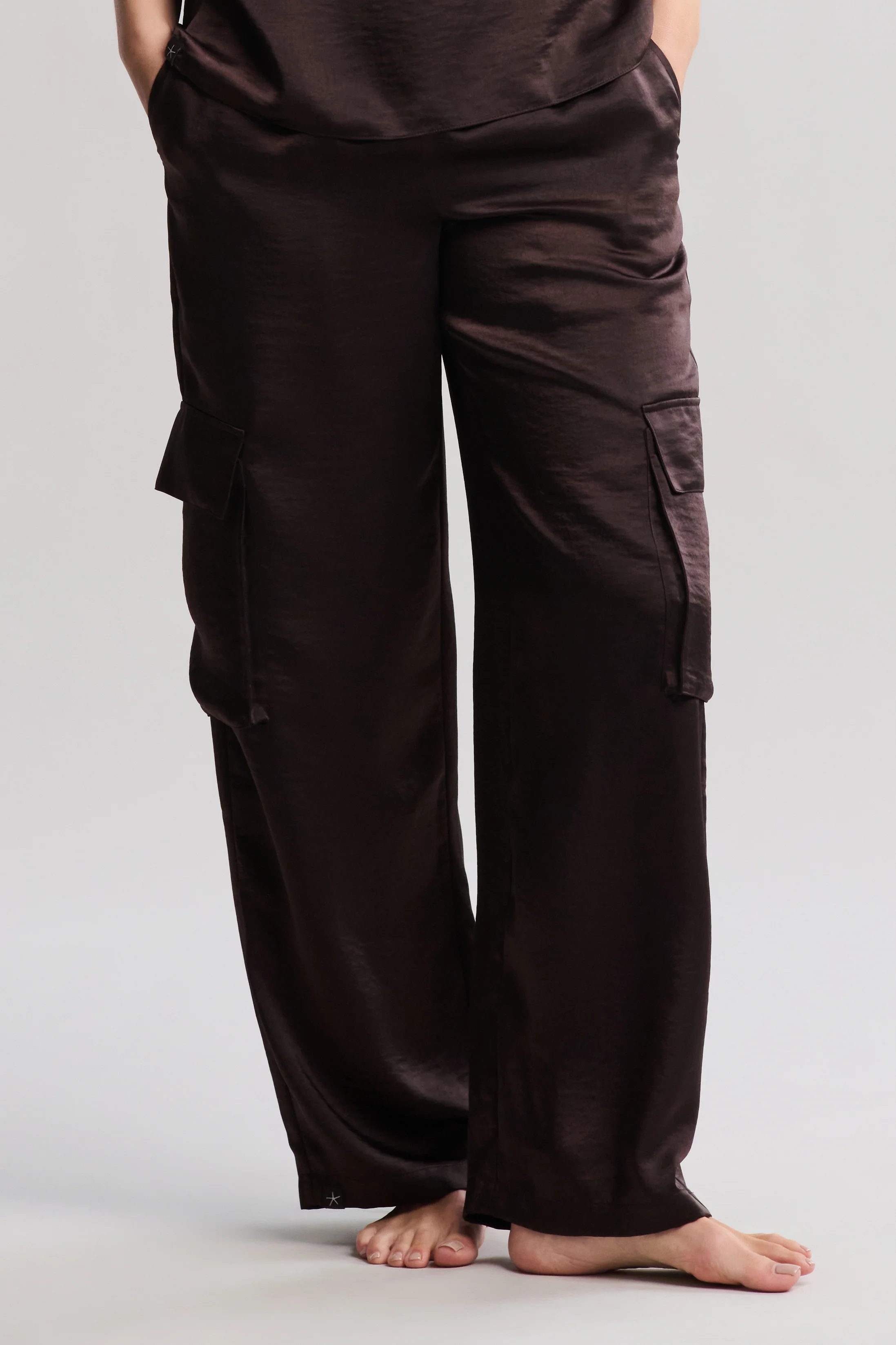 Liquid Satin Wide Leg Cargo Pant - Image 6