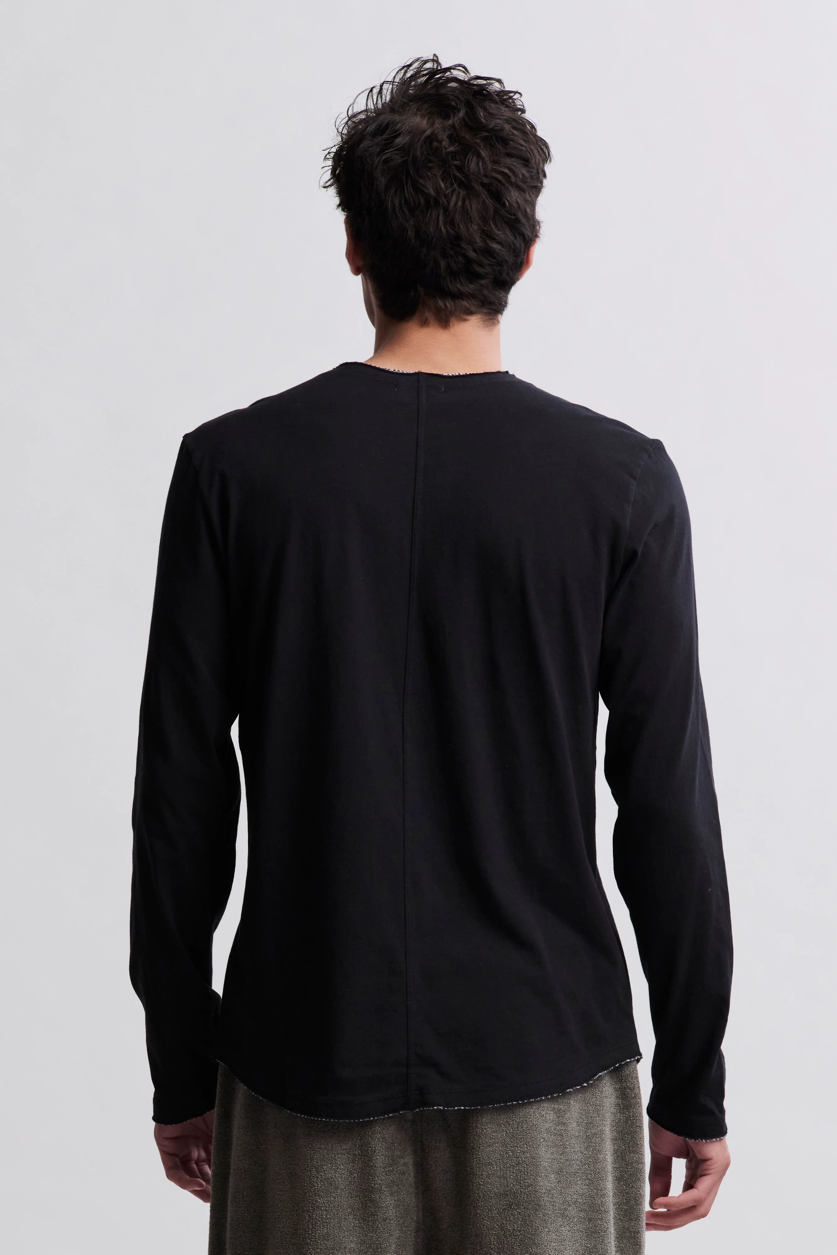Malibu Collection® Long Sleeve Henley With Woven Detail - Image 3