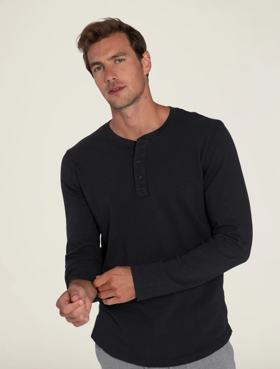 Malibu Collection® Long Sleeve Slub Henley - Image 10