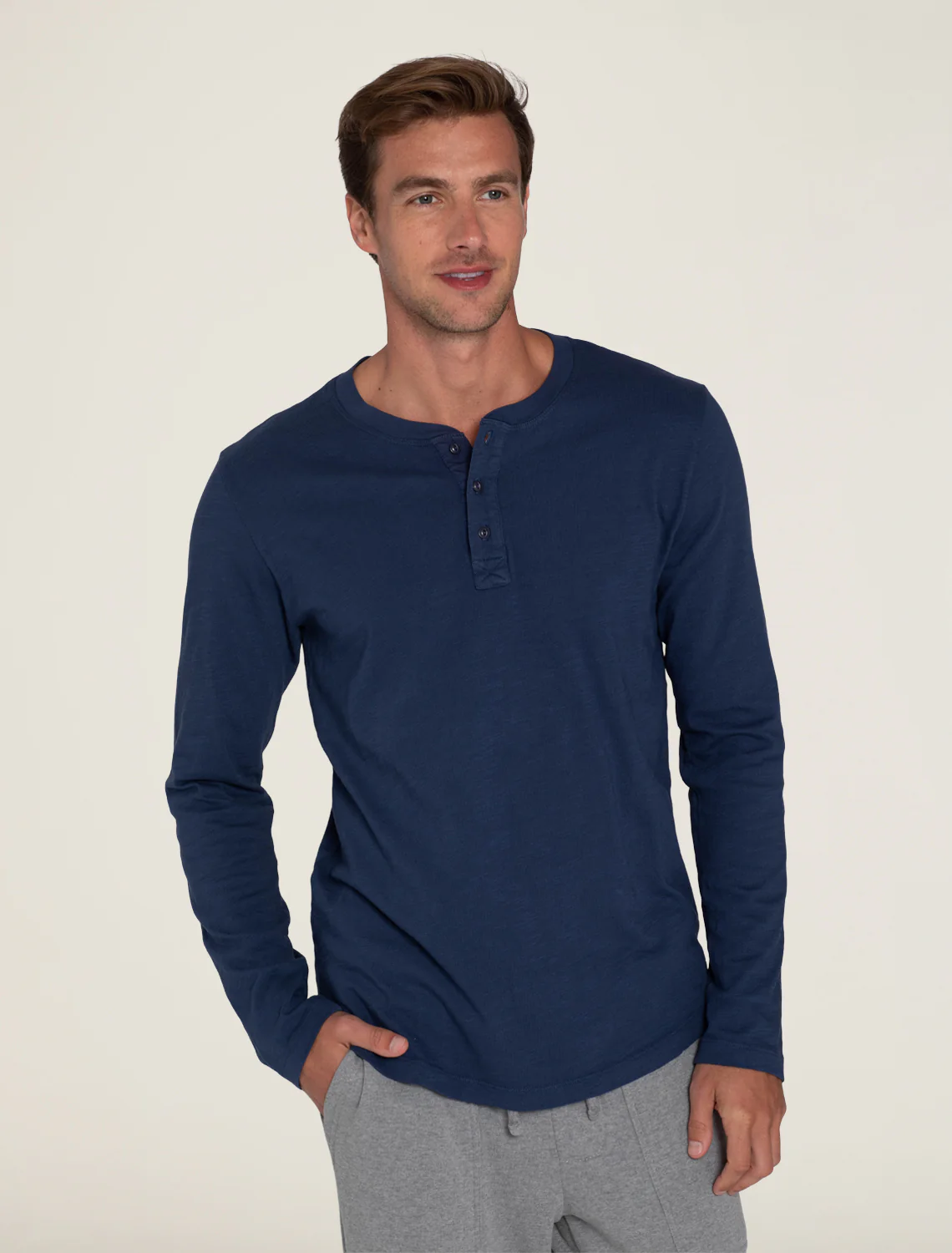 Malibu Collection® Long Sleeve Slub Henley - Image 16