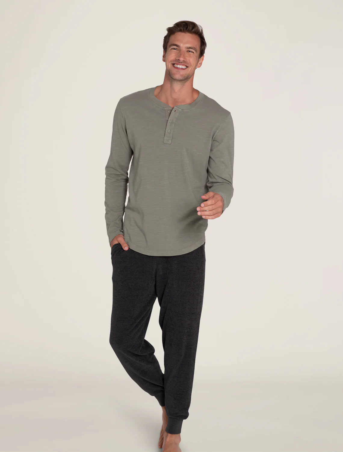 Malibu Collection® Long Sleeve Slub Henley - Image 6