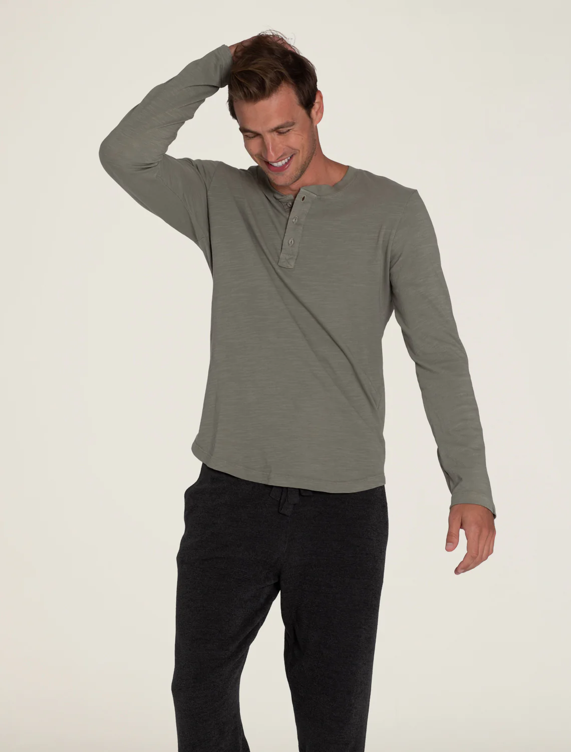 Malibu Collection® Long Sleeve Slub Henley - Image 7