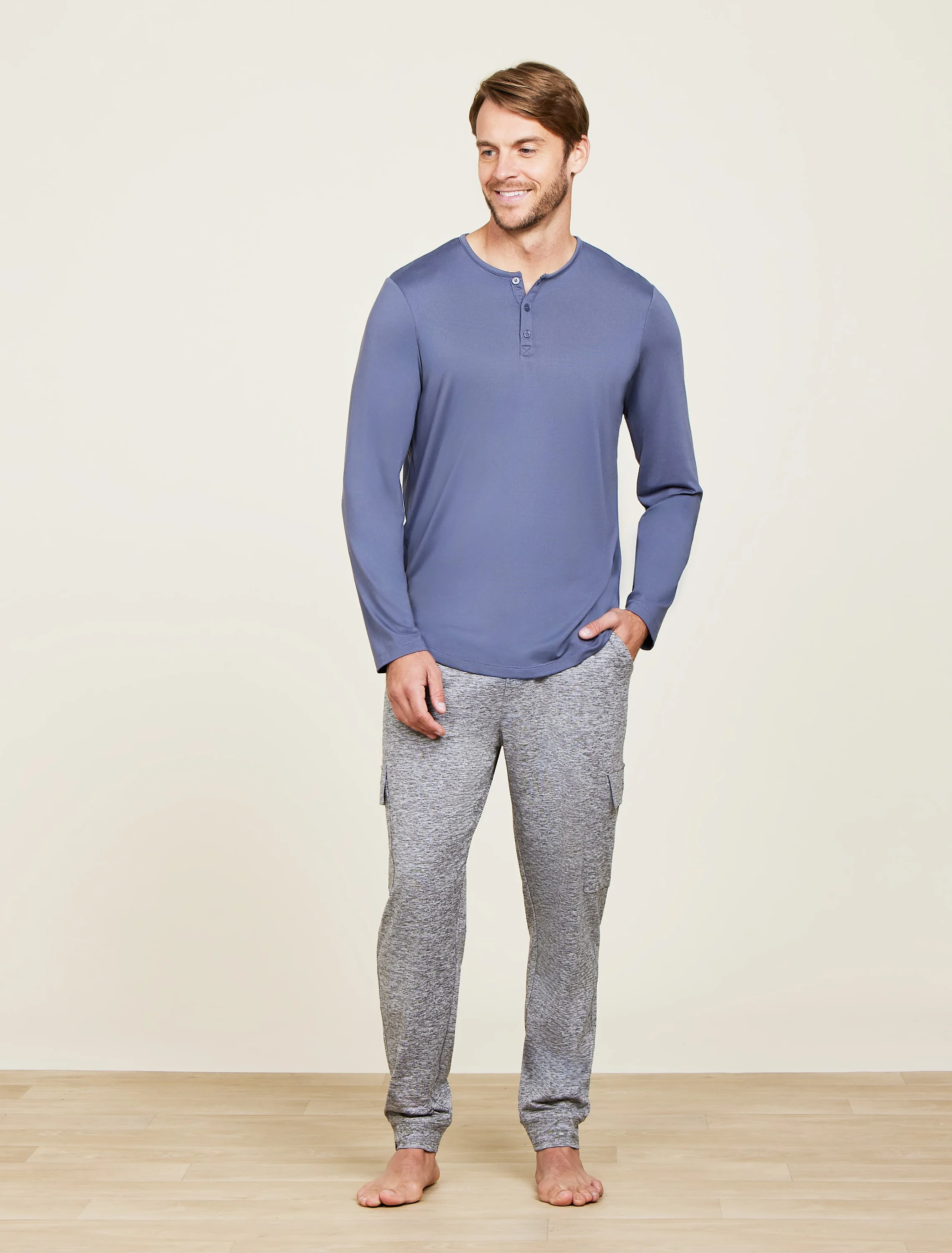 Malibu Collection® Butterchic Long Sleeve Henley