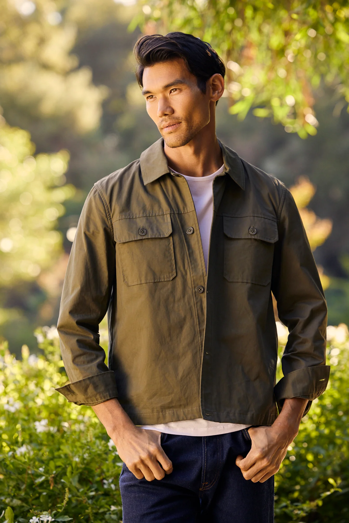 Malibu Collection® Cotton Twill Shirt Jacket - Image 5