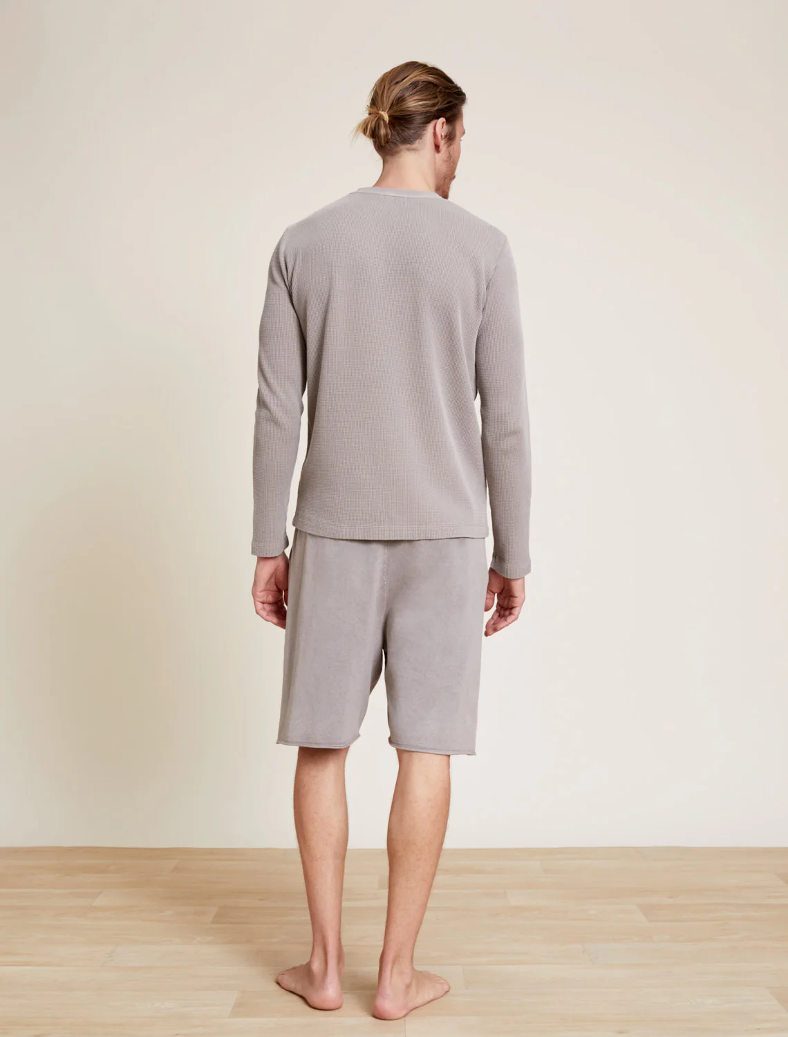 Malibu Collection® Pigment Waffle Long Sleeve Henley Tee - Image 3