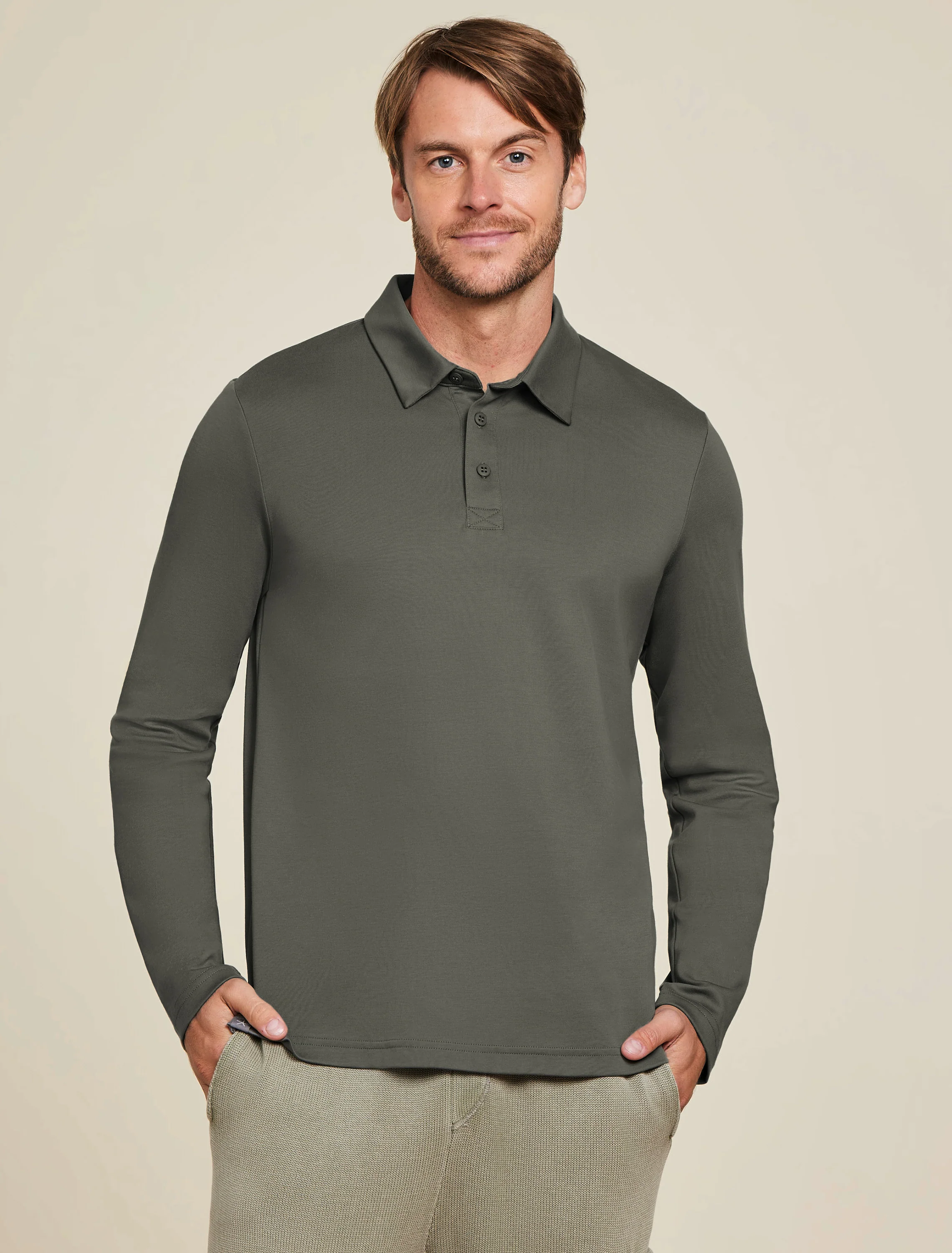 Malibu Collection® Pima Long Sleeve Polo - Image 8