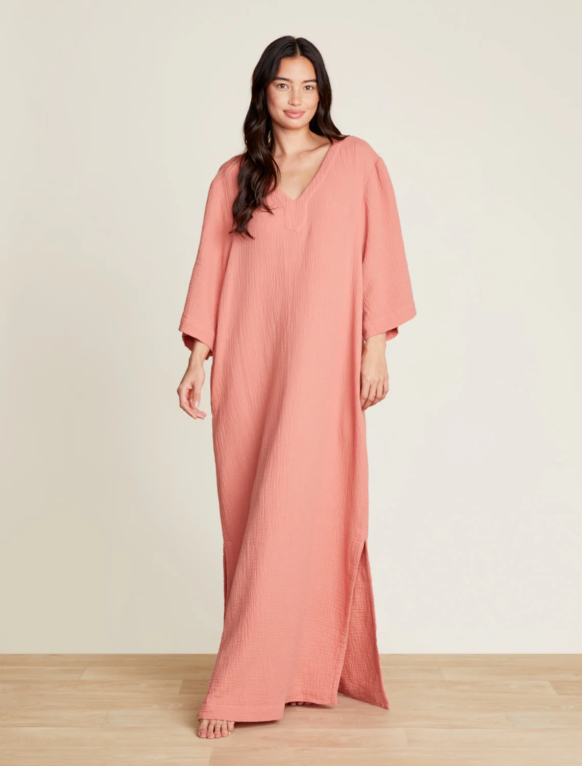 Malibu Collection® Sun Soaked Crinkle Cotton V-neck Caftan