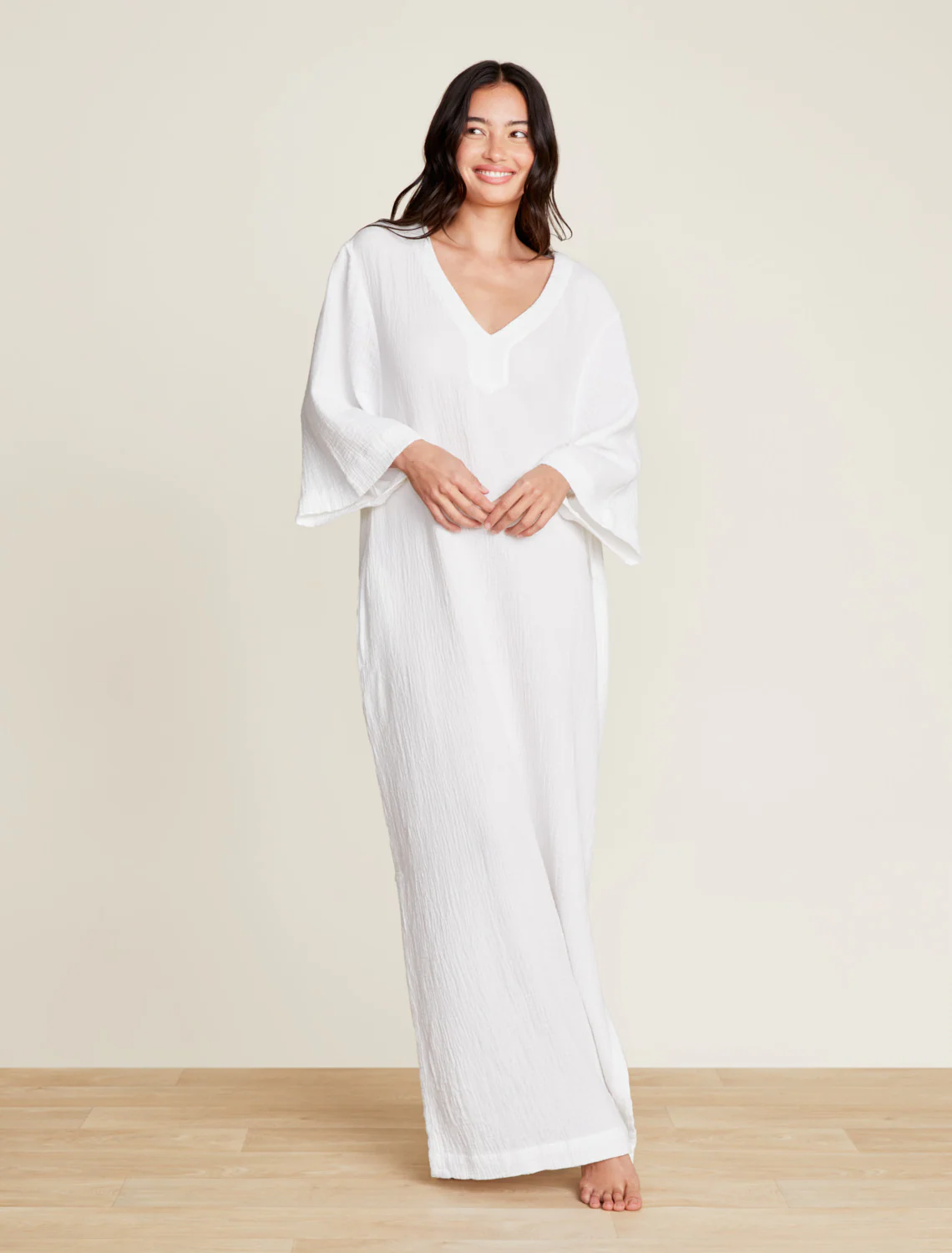 Malibu Collection® Sun Soaked Crinkle Cotton V-neck Caftan - Image 5
