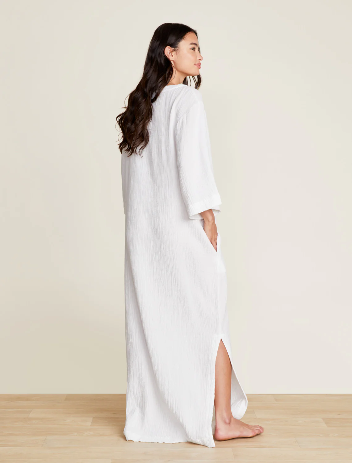 Malibu Collection® Sun Soaked Crinkle Cotton V-neck Caftan - Image 6