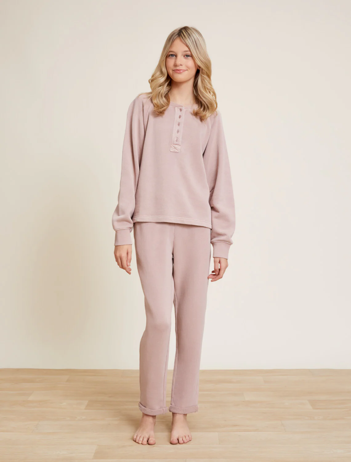 Malibu Collection® Youth Brushed Terry Henley Pullover