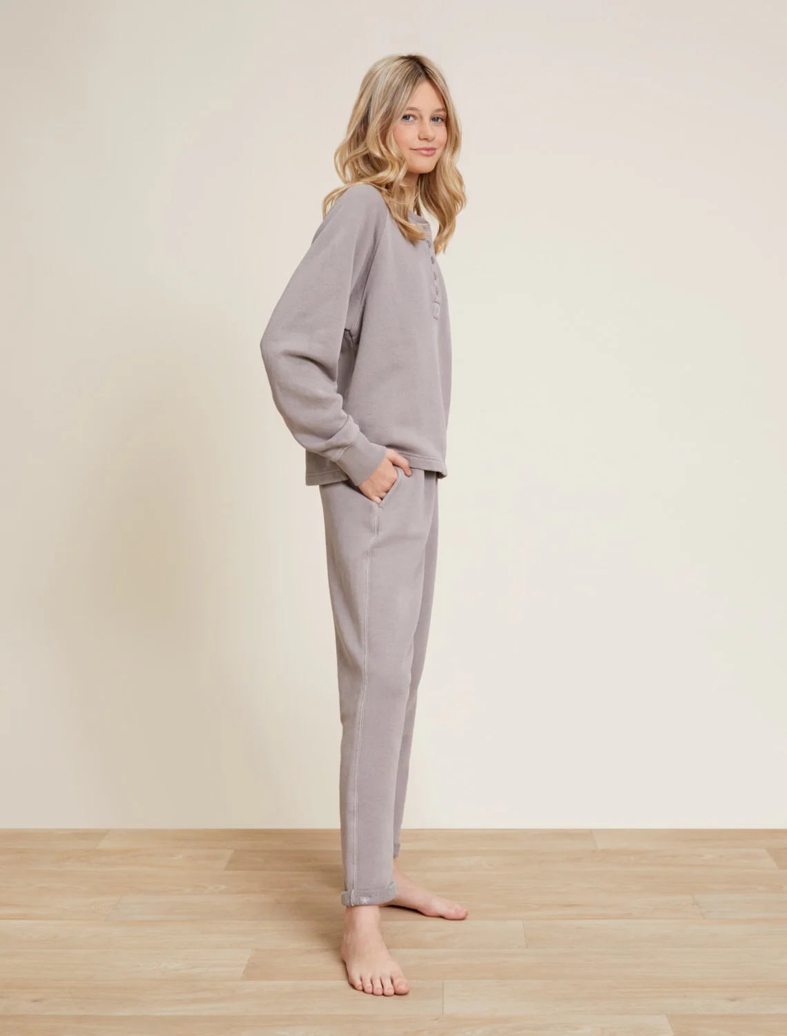 Malibu Collection® Youth Brushed Terry Henley Pullover - Image 7