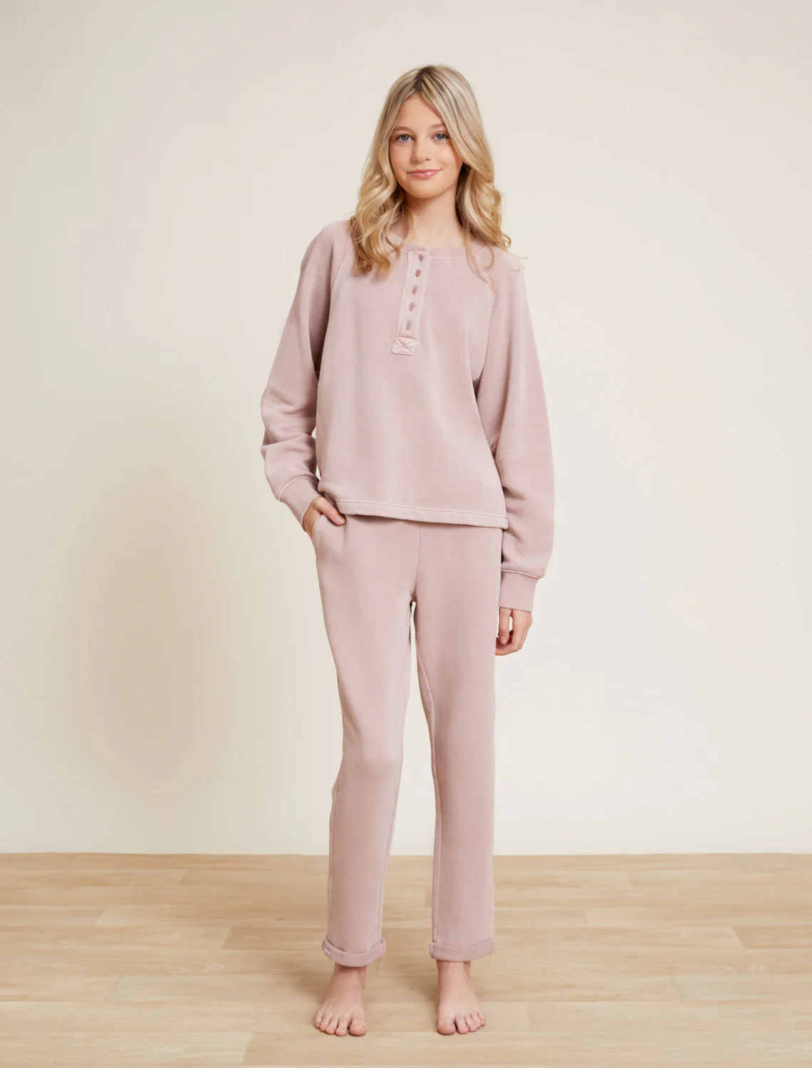Malibu Collection® Youth Brushed Terry Rolled Hem Pant
