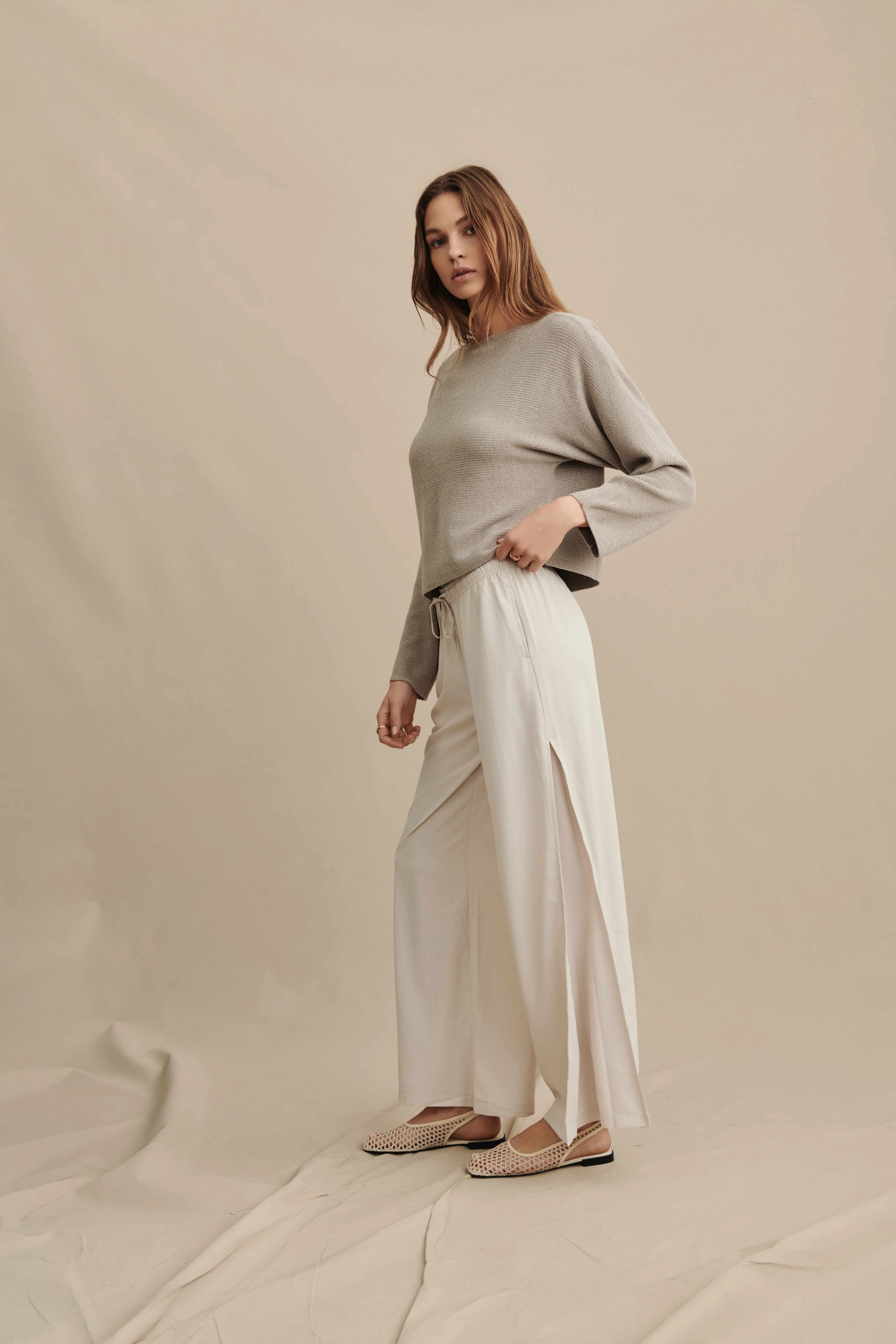 Matte Sateen Palazzo Pant - Image 5