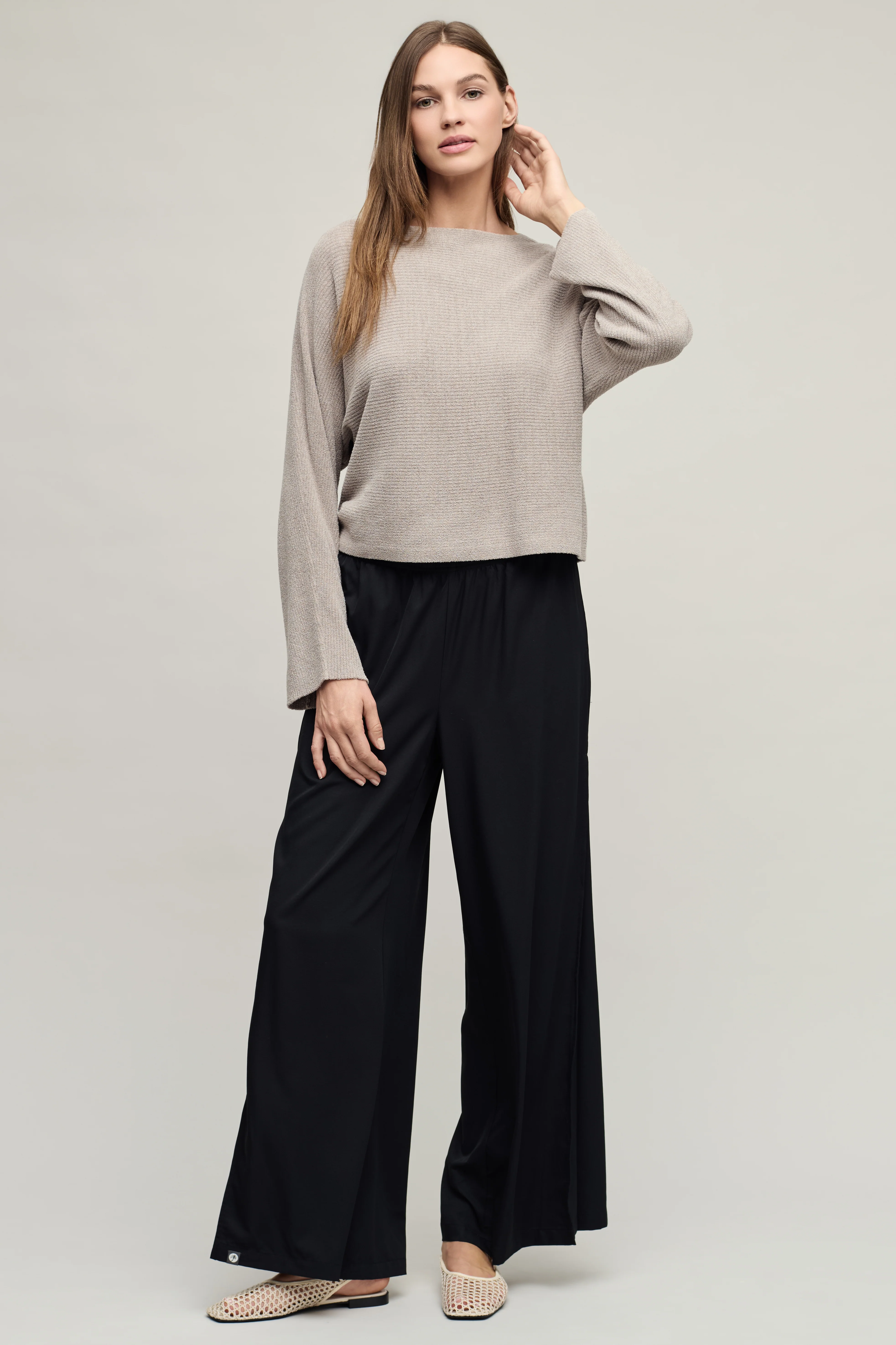 Matte Sateen Palazzo Pant - Image 9