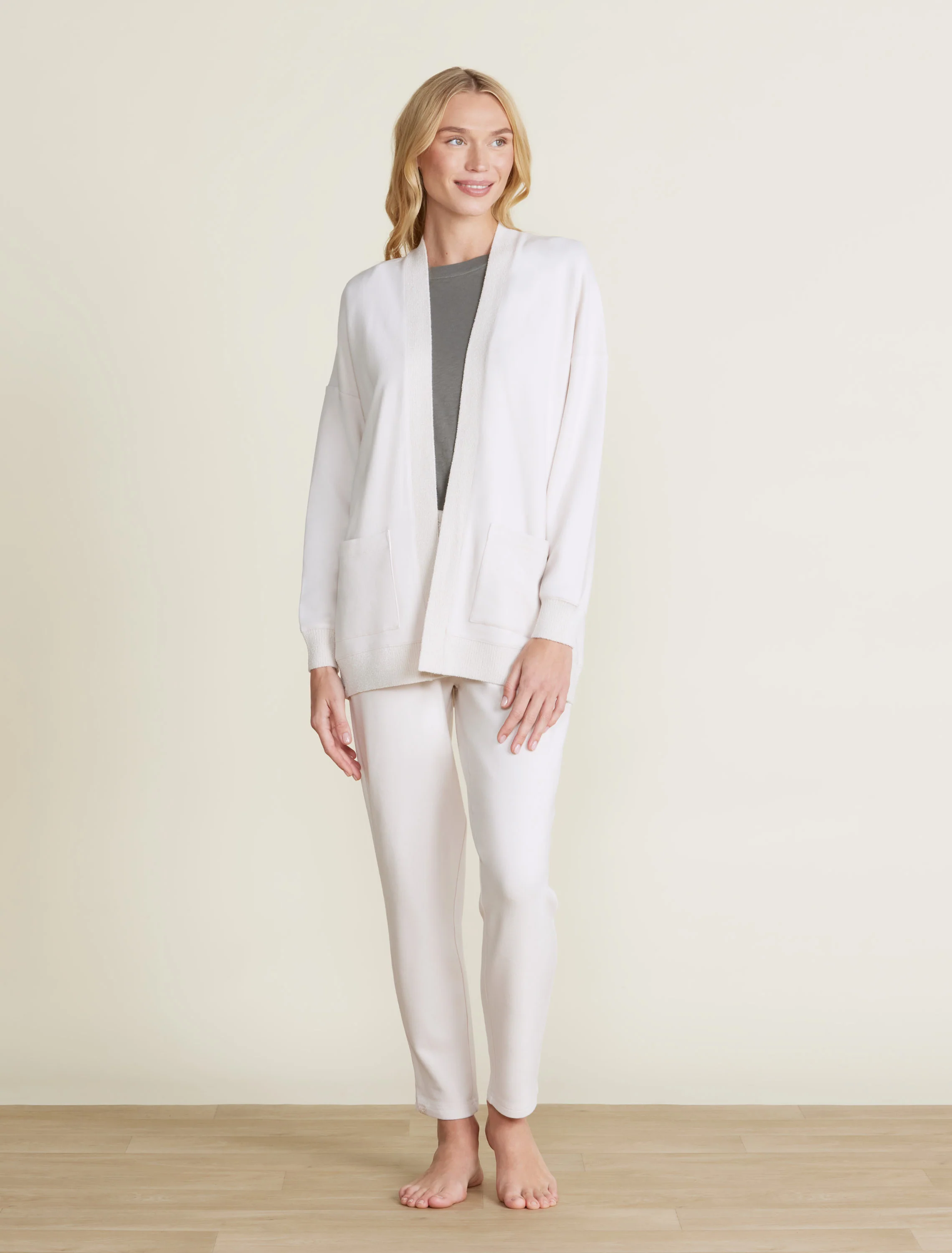 Malibu Collection® Brushed Fleece Sweater Mix Cardigan