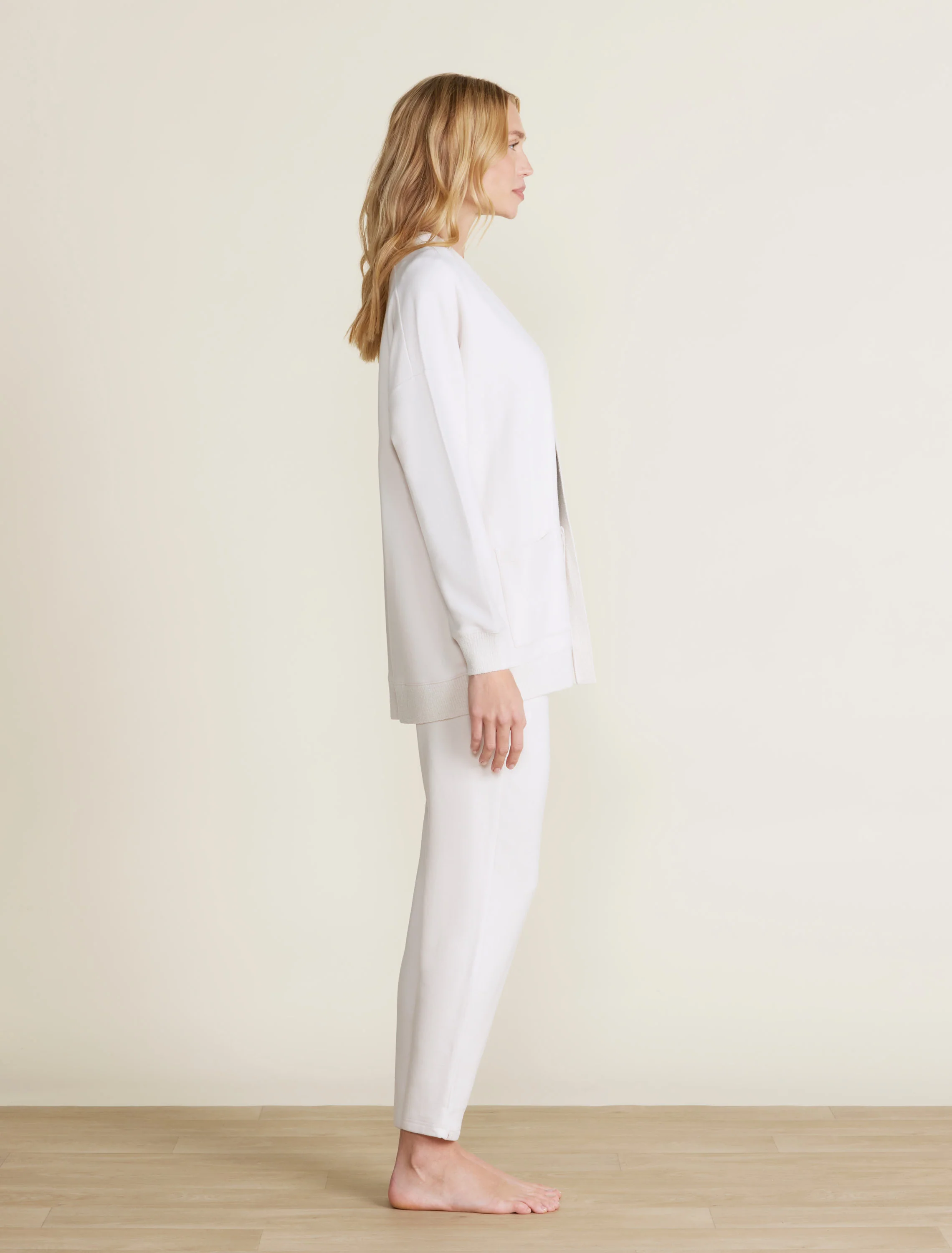 Malibu Collection® Brushed Fleece Sweater Mix Cardigan - Image 2