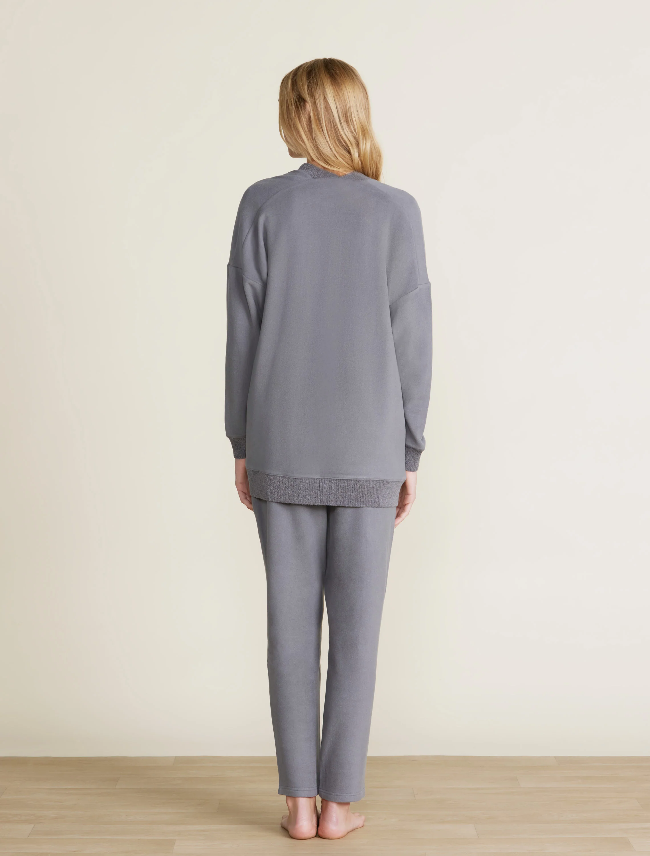 Malibu Collection® Brushed Fleece Sweater Mix Cardigan - Image 7