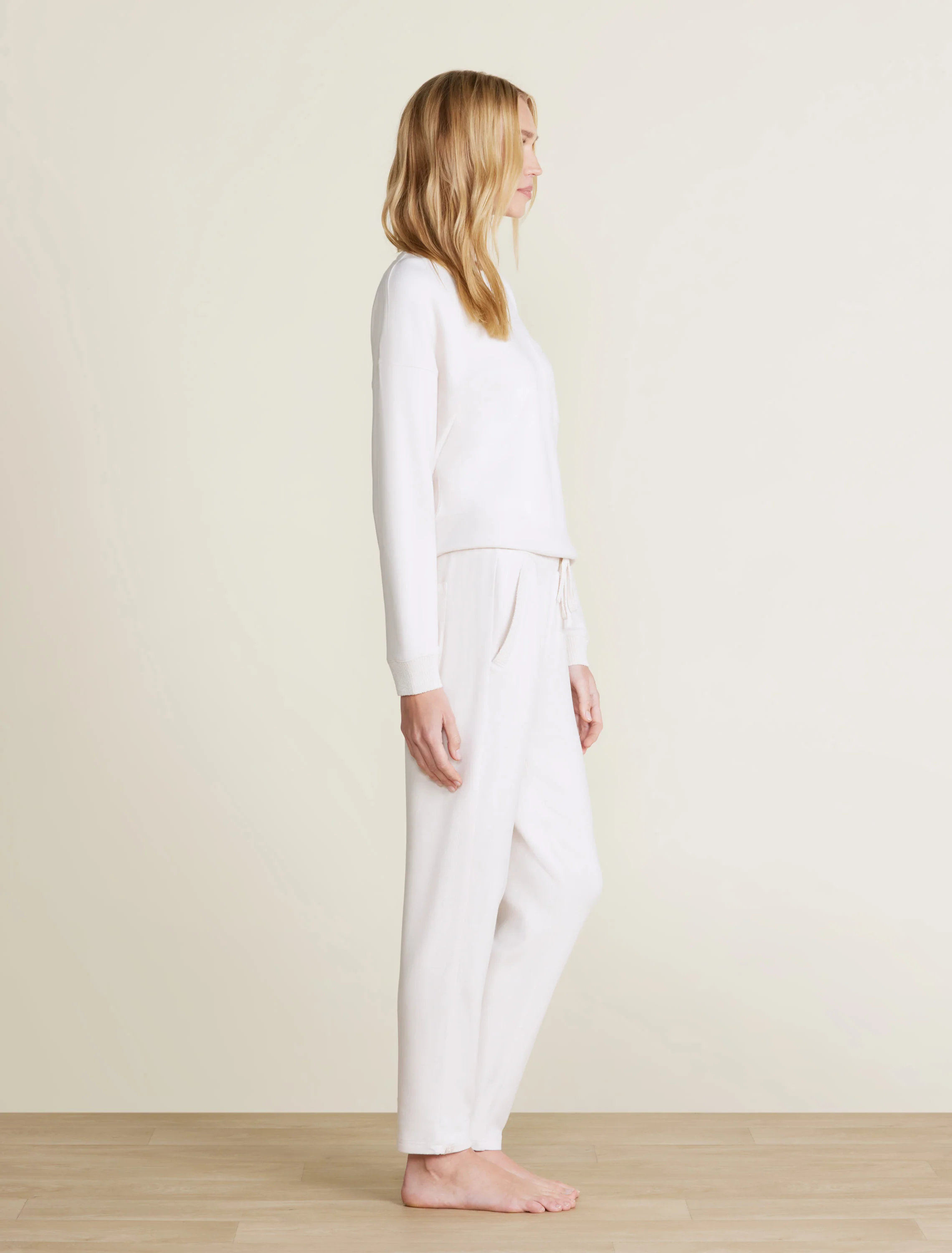 Malibu Collection® Brushed Fleece Sweater Mix Tapered Pant - Image 6
