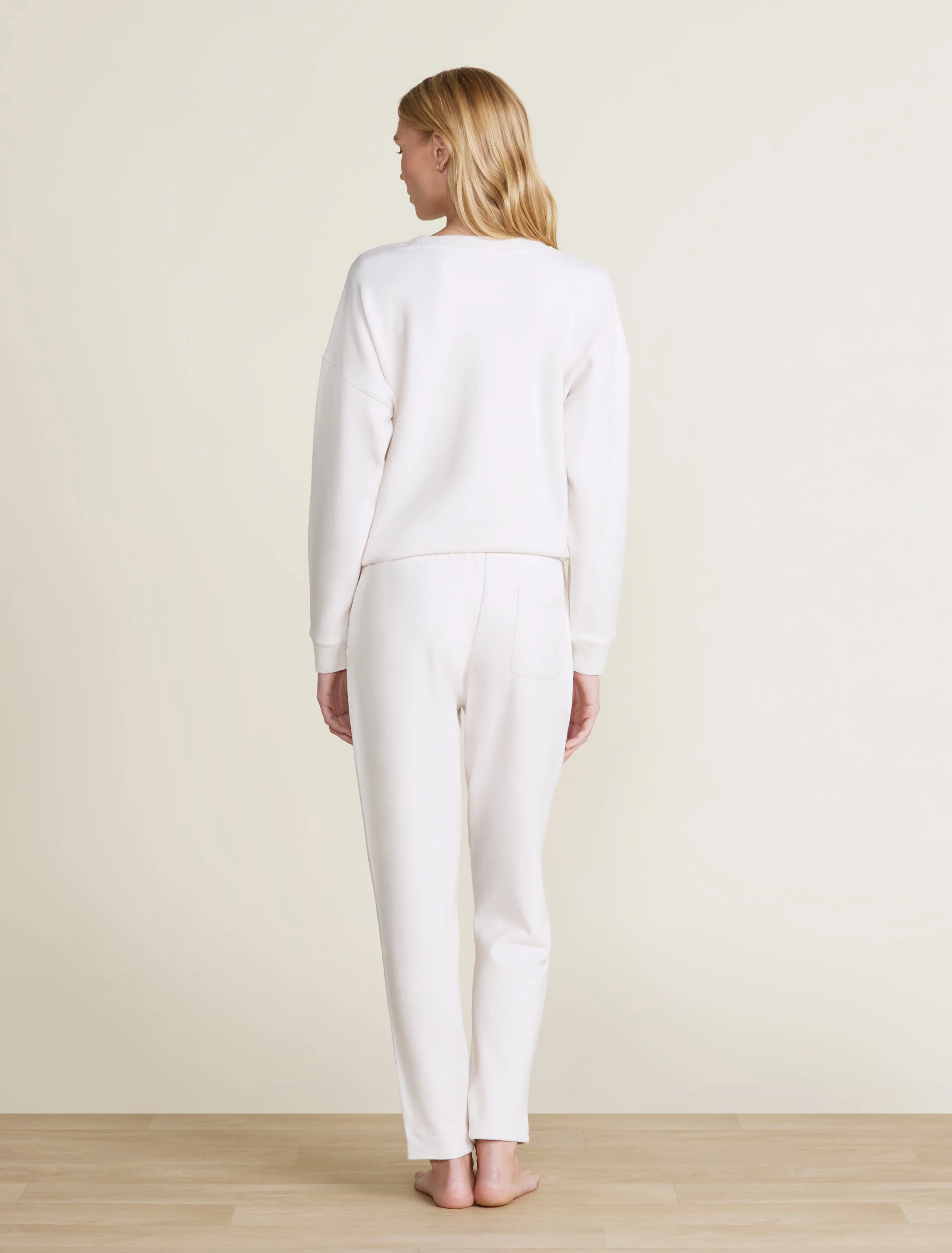 Malibu Collection® Brushed Fleece Sweater Mix Tapered Pant - Image 7