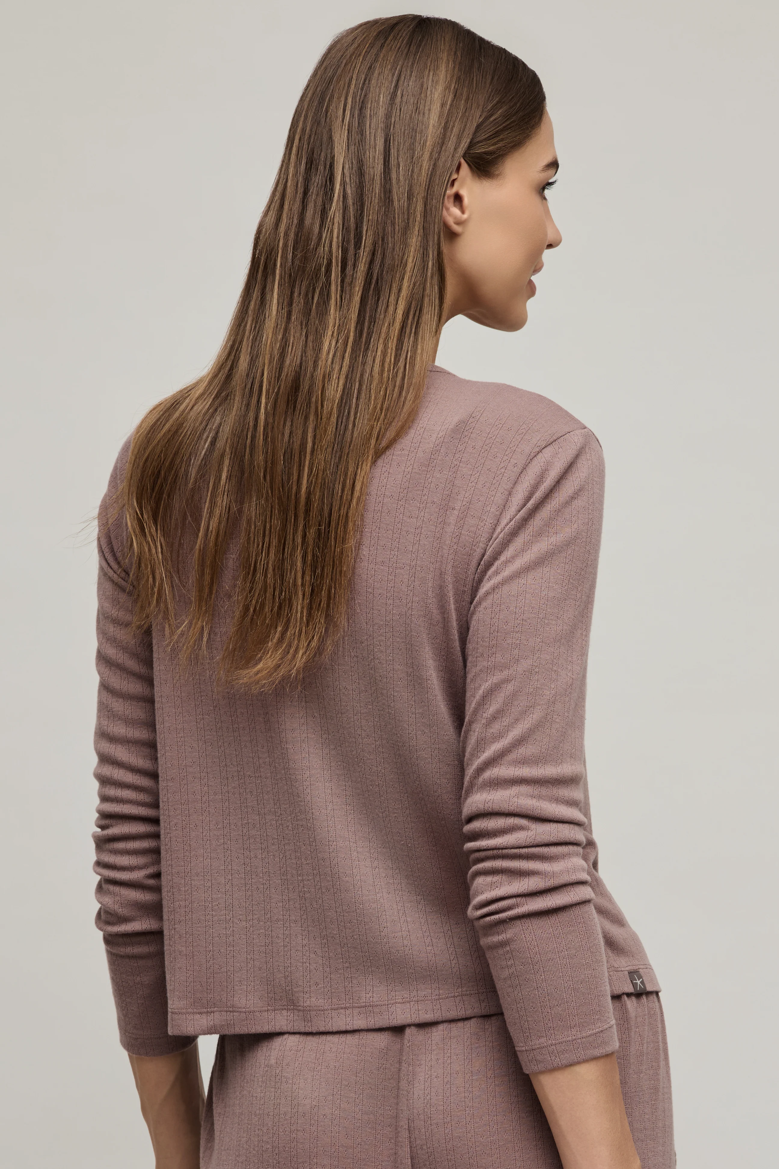 Pointelle Rib Cardigan with Scallop Trim - Image 11
