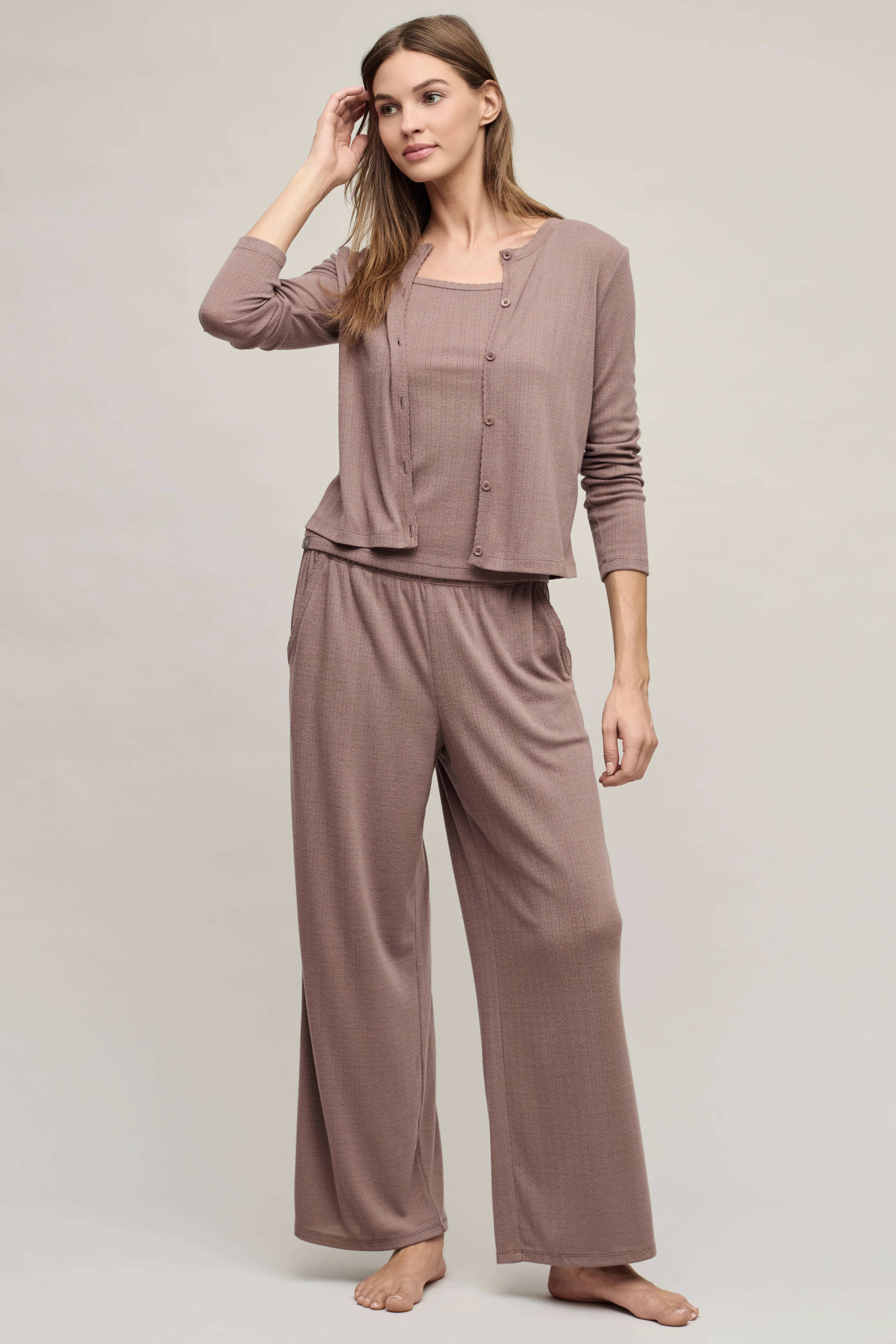 Pointelle Rib Cardigan with Scallop Trim - Image 12