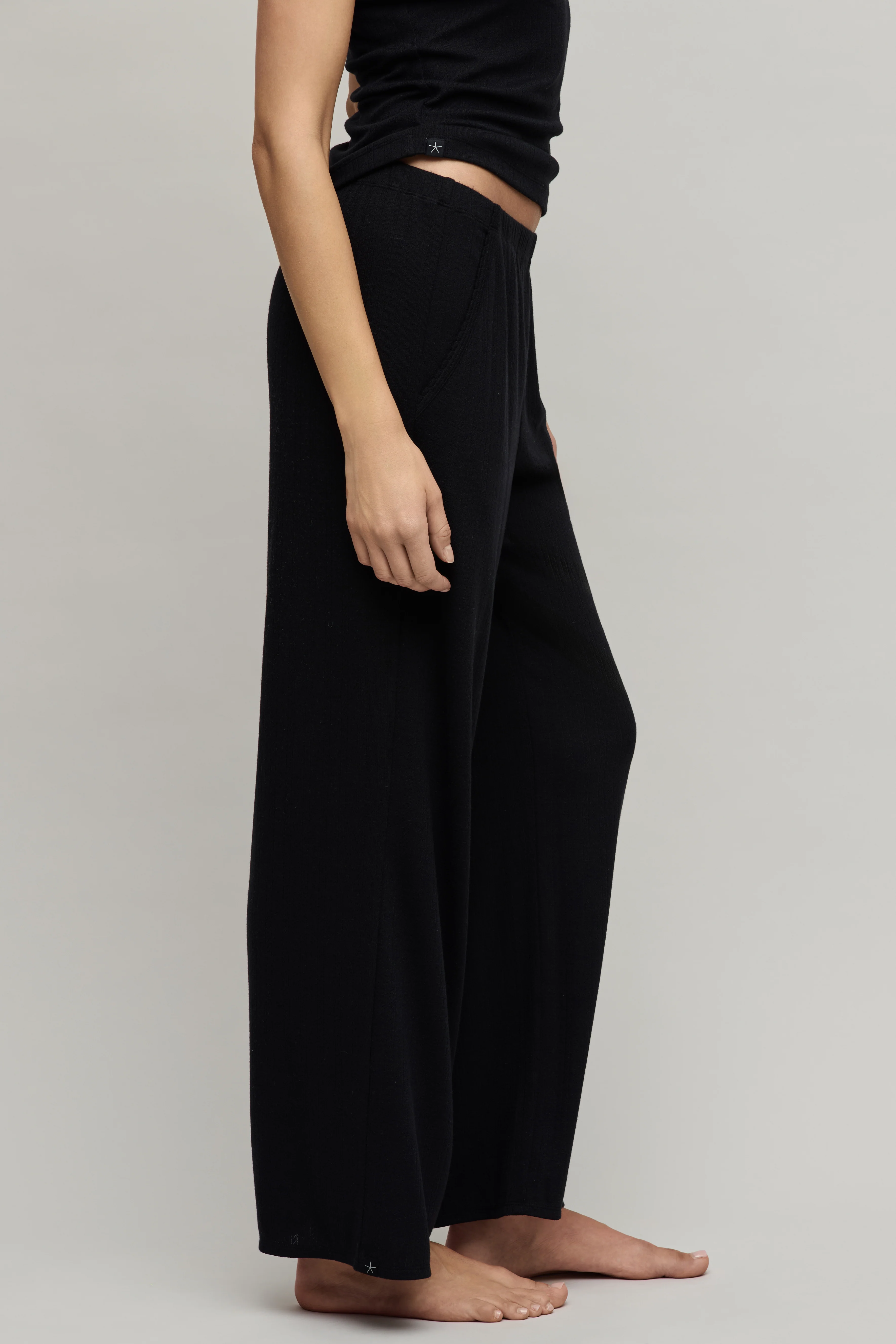 Pointelle Rib Pant with Scallop Trim - Image 10